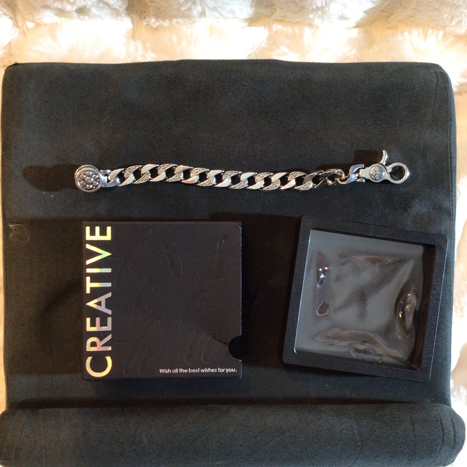 YOUOFCARD Silver Curb Link Chain Bracelet 8 in Lobster Clasp Signed
