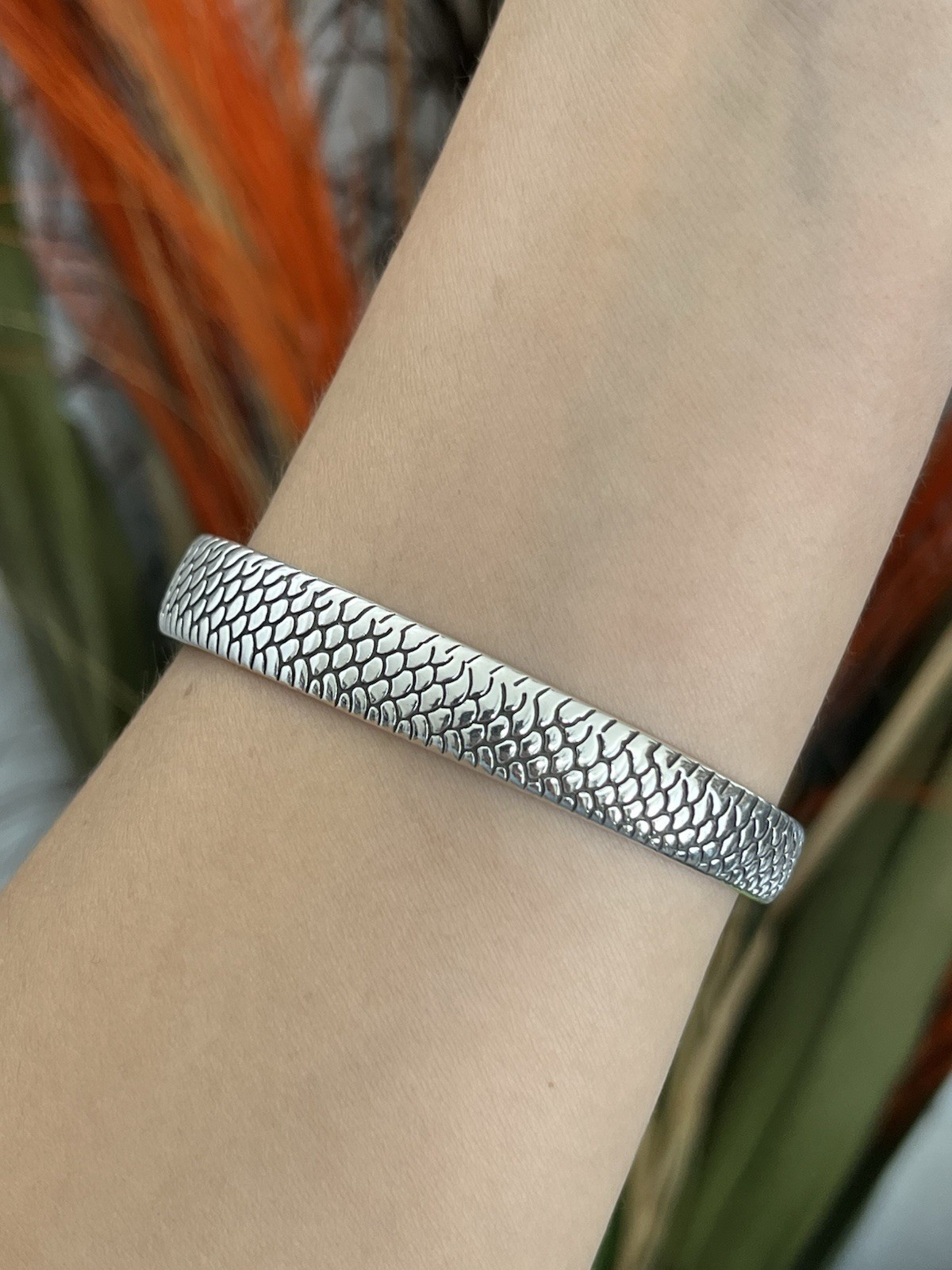 Unisex S925 Silver single fish cuff Bracelet