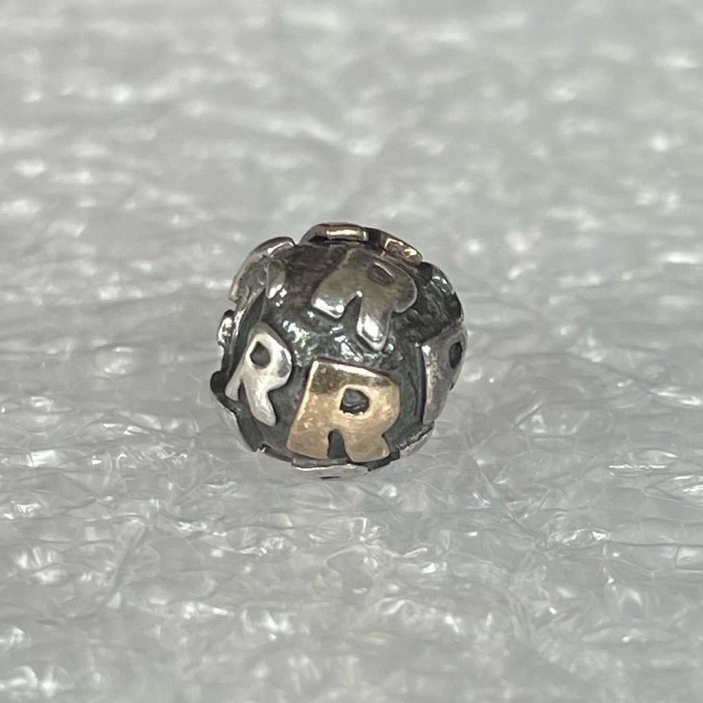 Authentic Pandora Sterling Silver 925 & 14k Gold Alphabet Letter “R” Charm