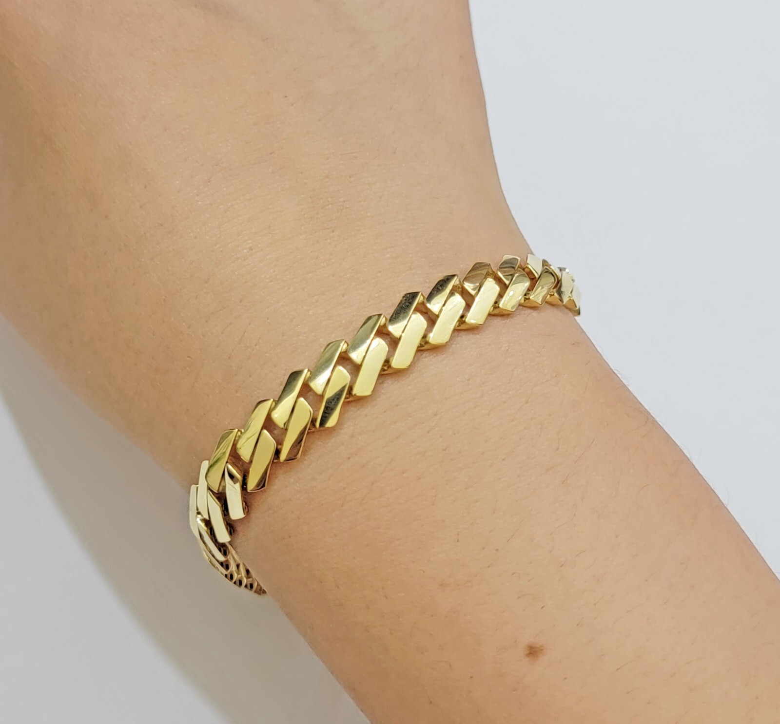 Real 10k Yellow Gold Bracelet 8 Inch Royal Monaco Cuban Link 9mm Mens Box Clasp