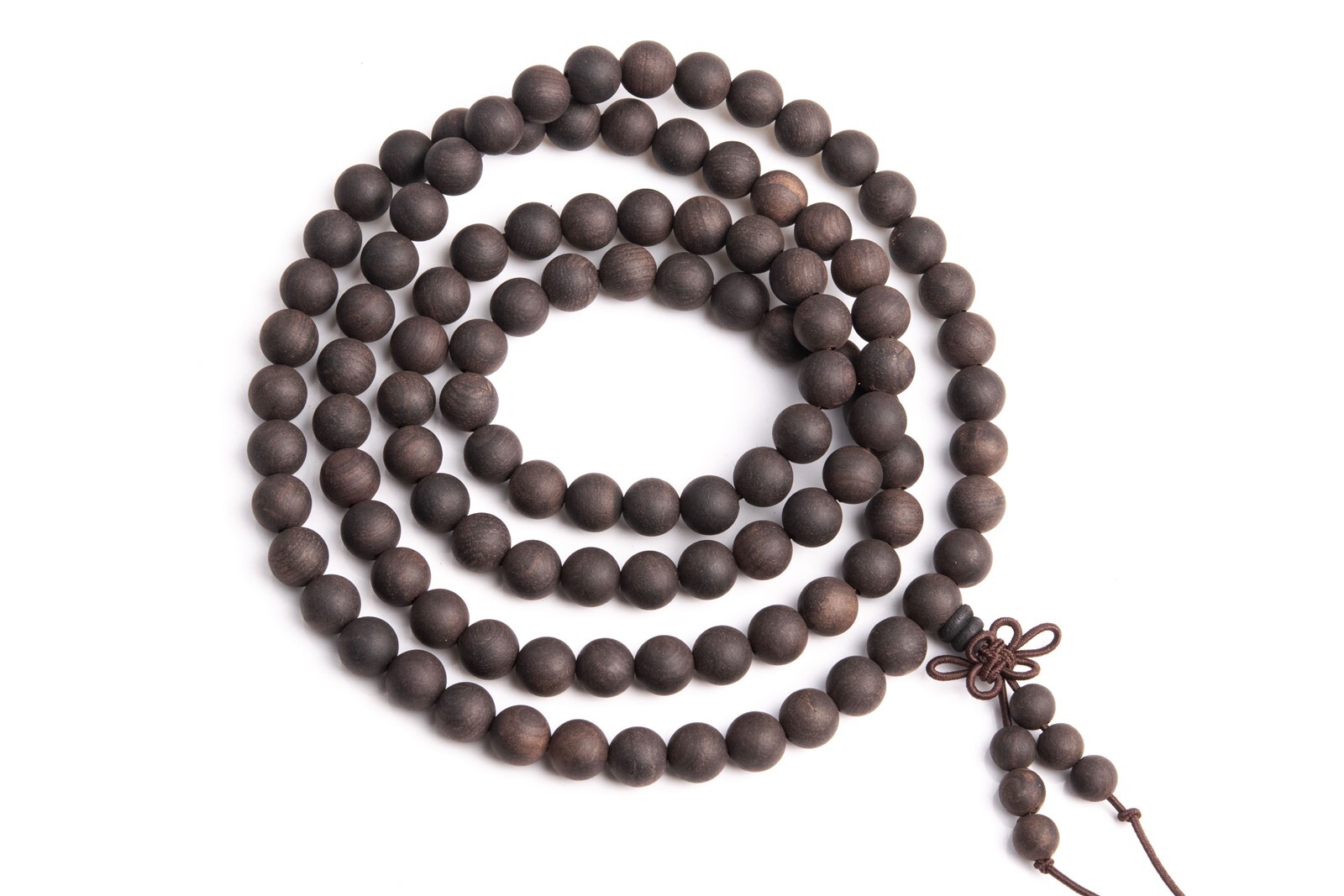 8MM 108 Pcs Ebony Blackwood Mala Beads Natural Wood Black Round Beads 35″