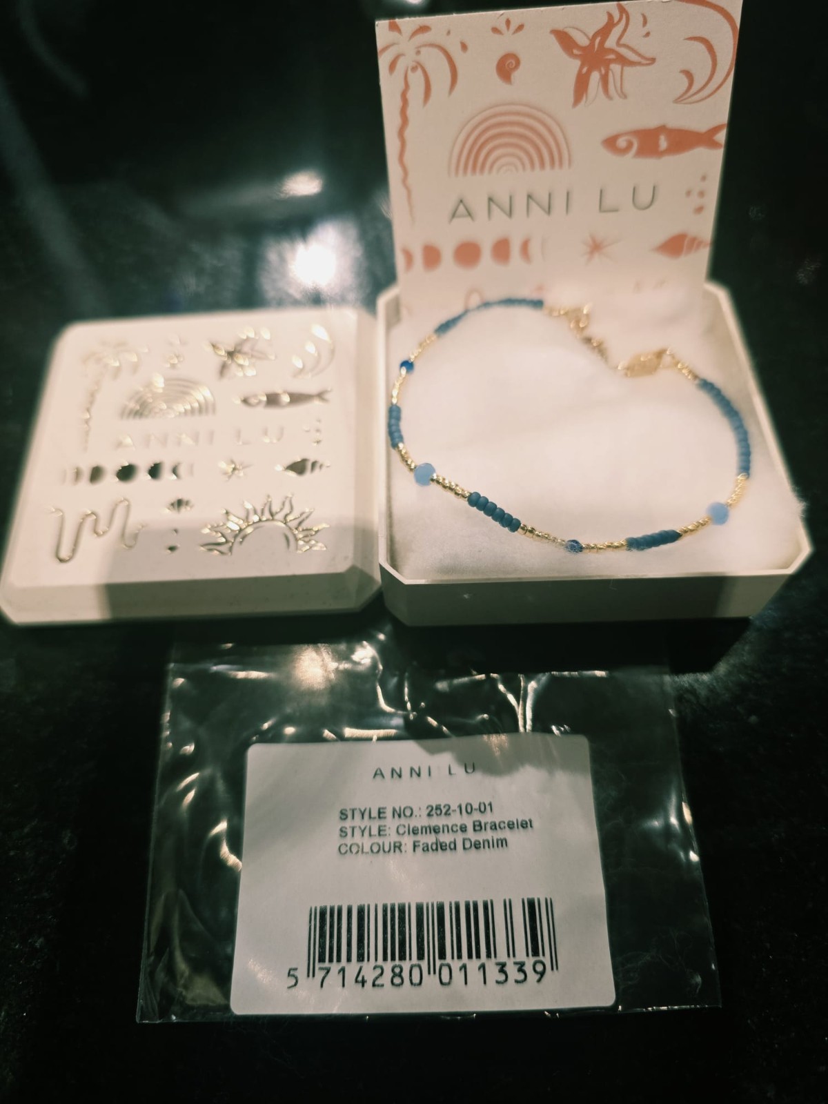 ANNI LU Clemence 18ct Gold-Plated Brass & Jade & Aventurine Glass Bead Bracelet