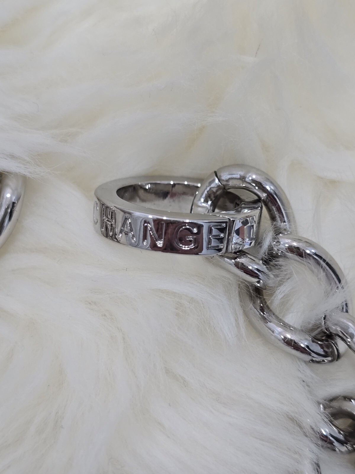 Armani Exchange Chain Bracelet Stainless Steel Silver Charms Push Lock BNWT