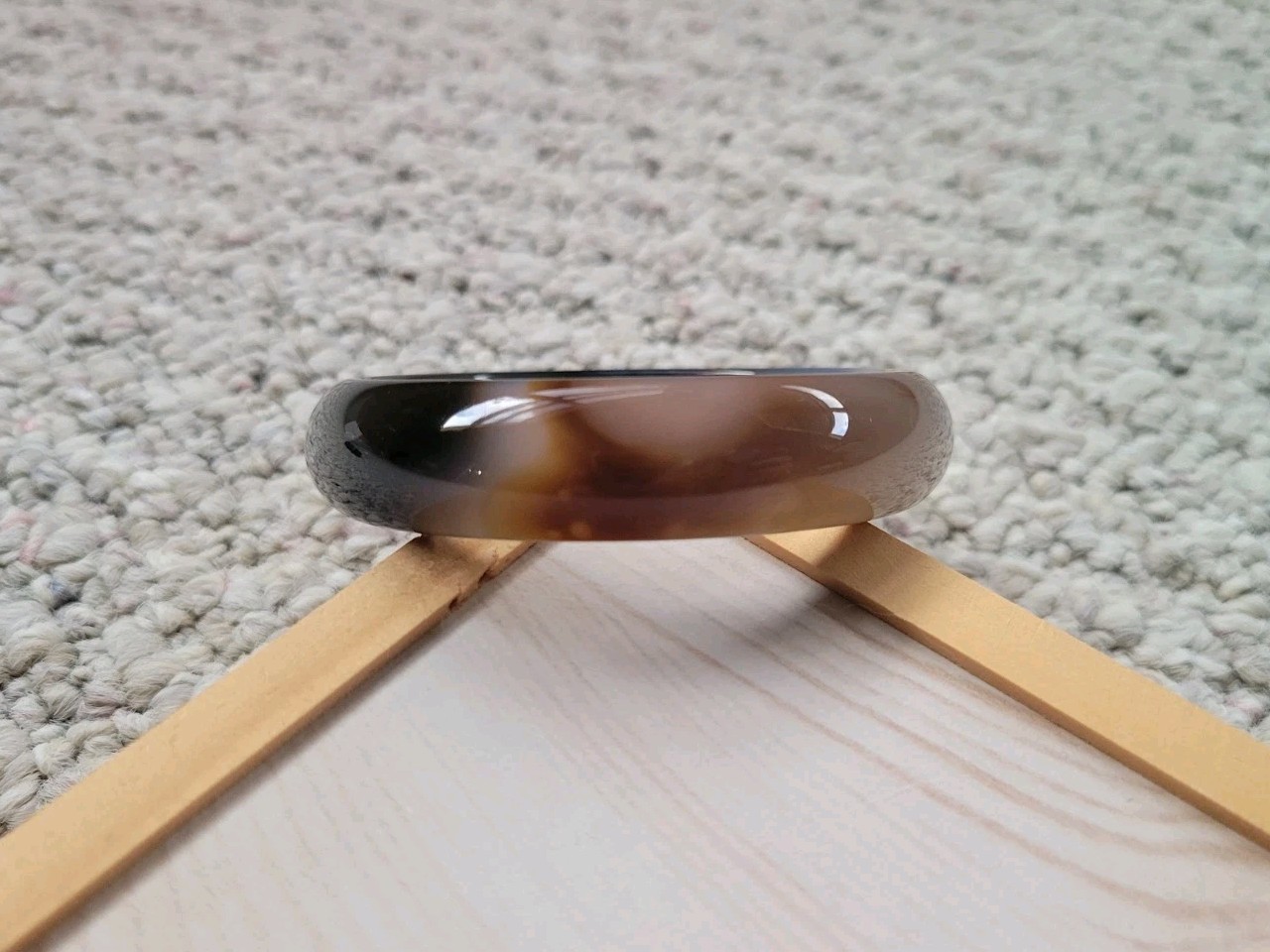 Natural Agate Bangle inner Diameter 58mm White Orange Brown Black