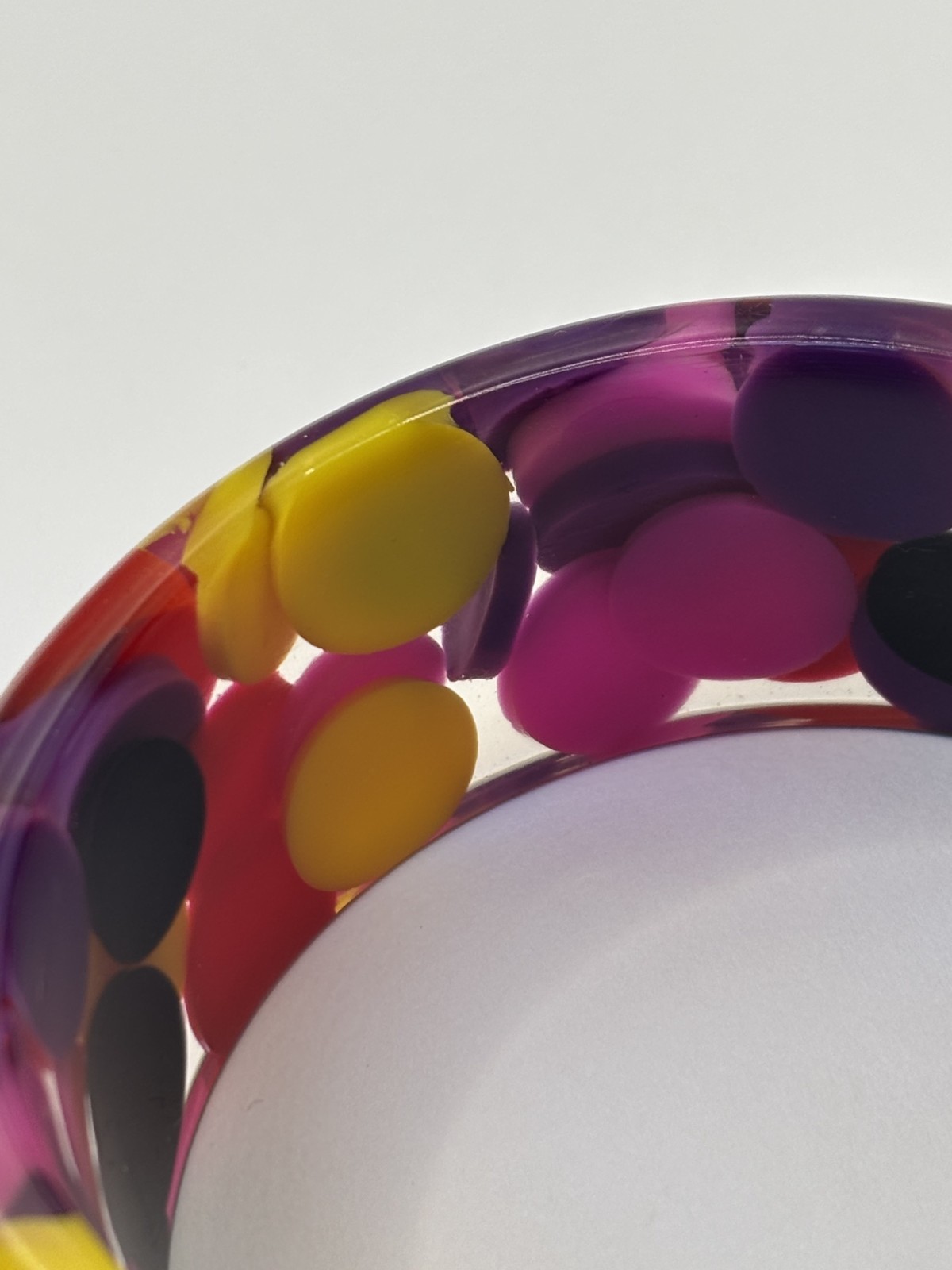 VTG Sobral Lucite Bangle Atelie Petit Boules Multicolour Resin Bracelet Brazil