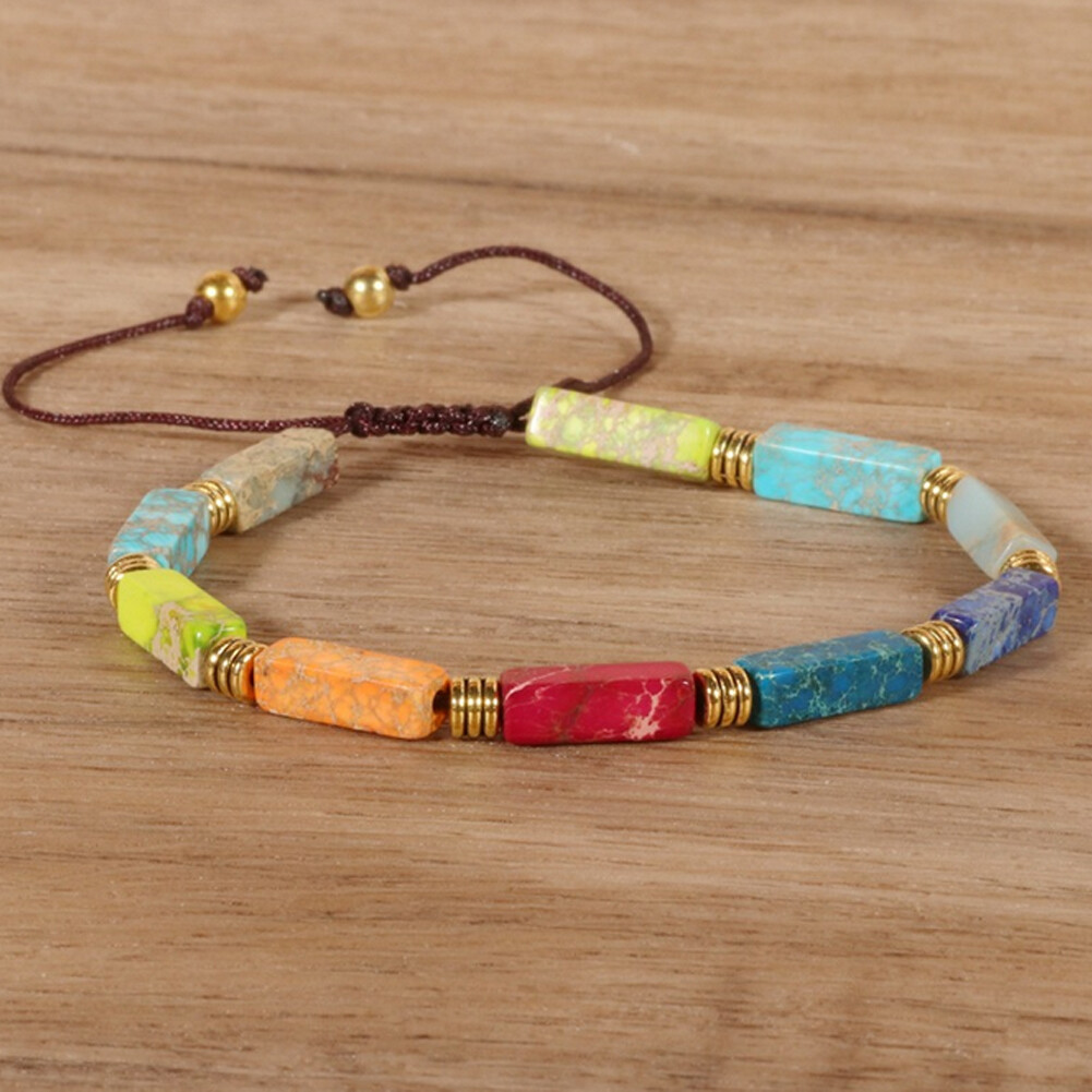 Natural Stone Bead 7 Chakra Reiki Healing Energy Protection Unisex bracelet Gift