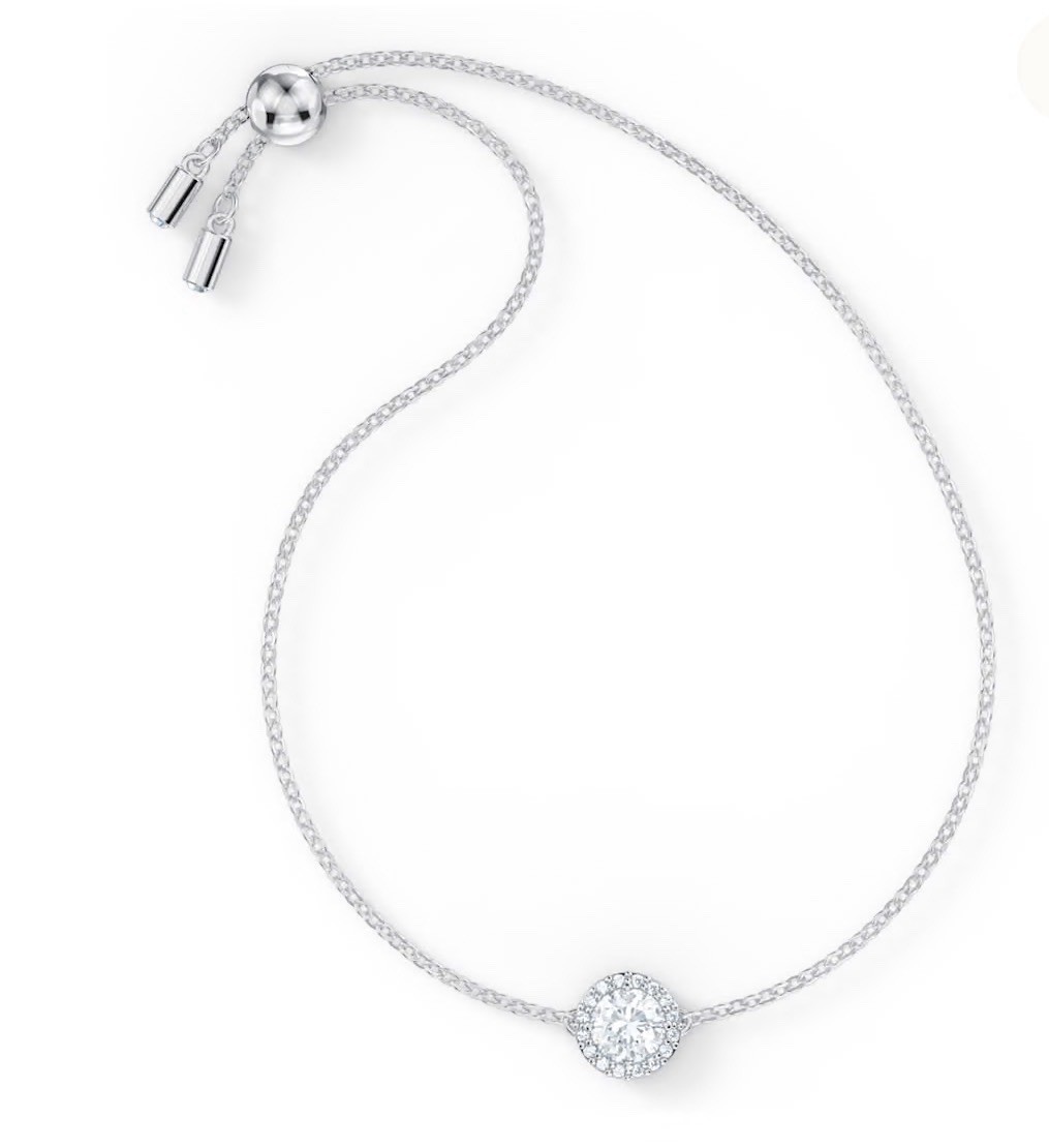 Swarovski Una Angelic Bracelet with Clear Crystals on a Rhodium Plated Chain