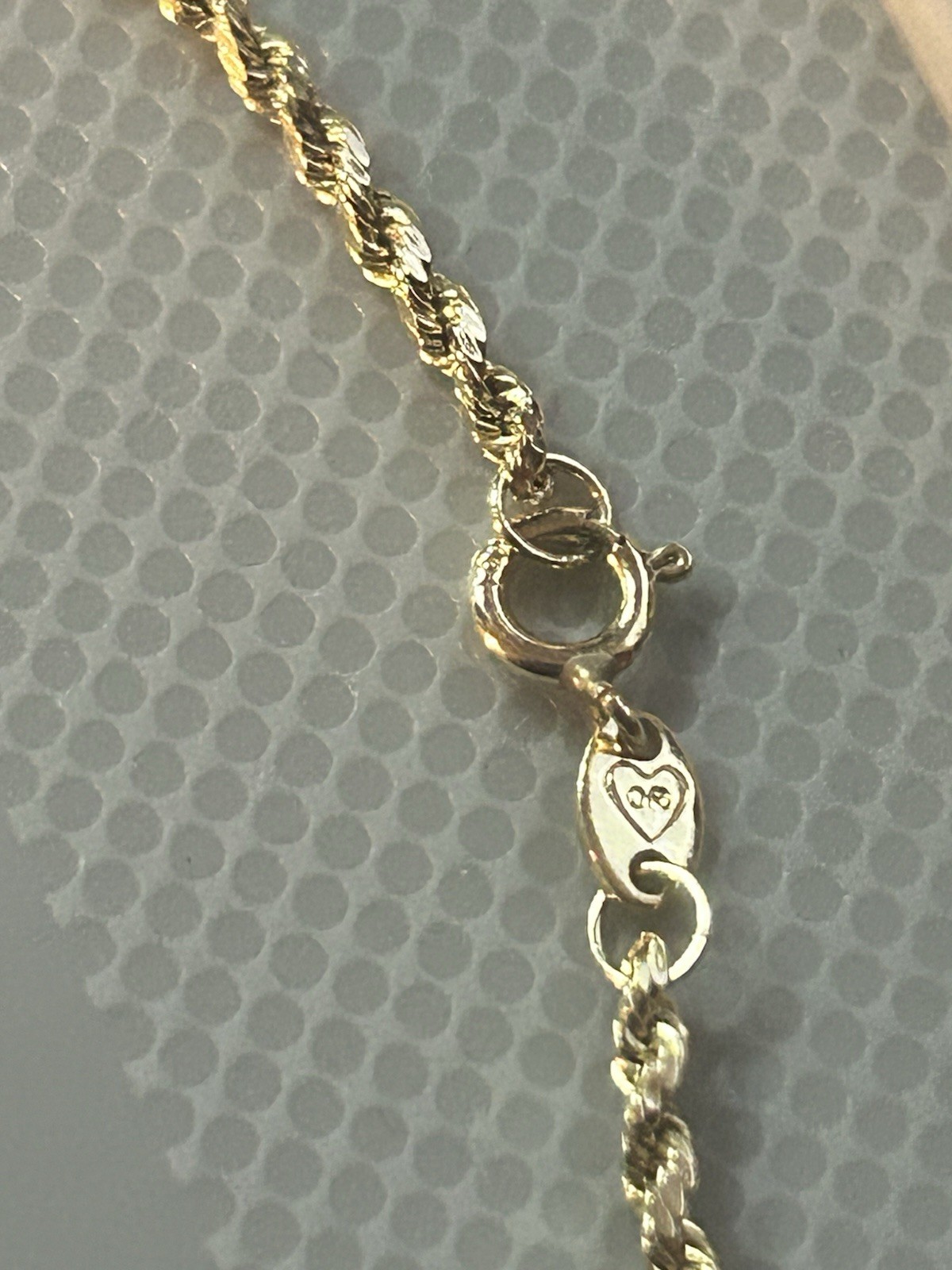 Gold Rope Chain Bracelet, Spring Ring Closure, Signed, Chain Style, No Stone