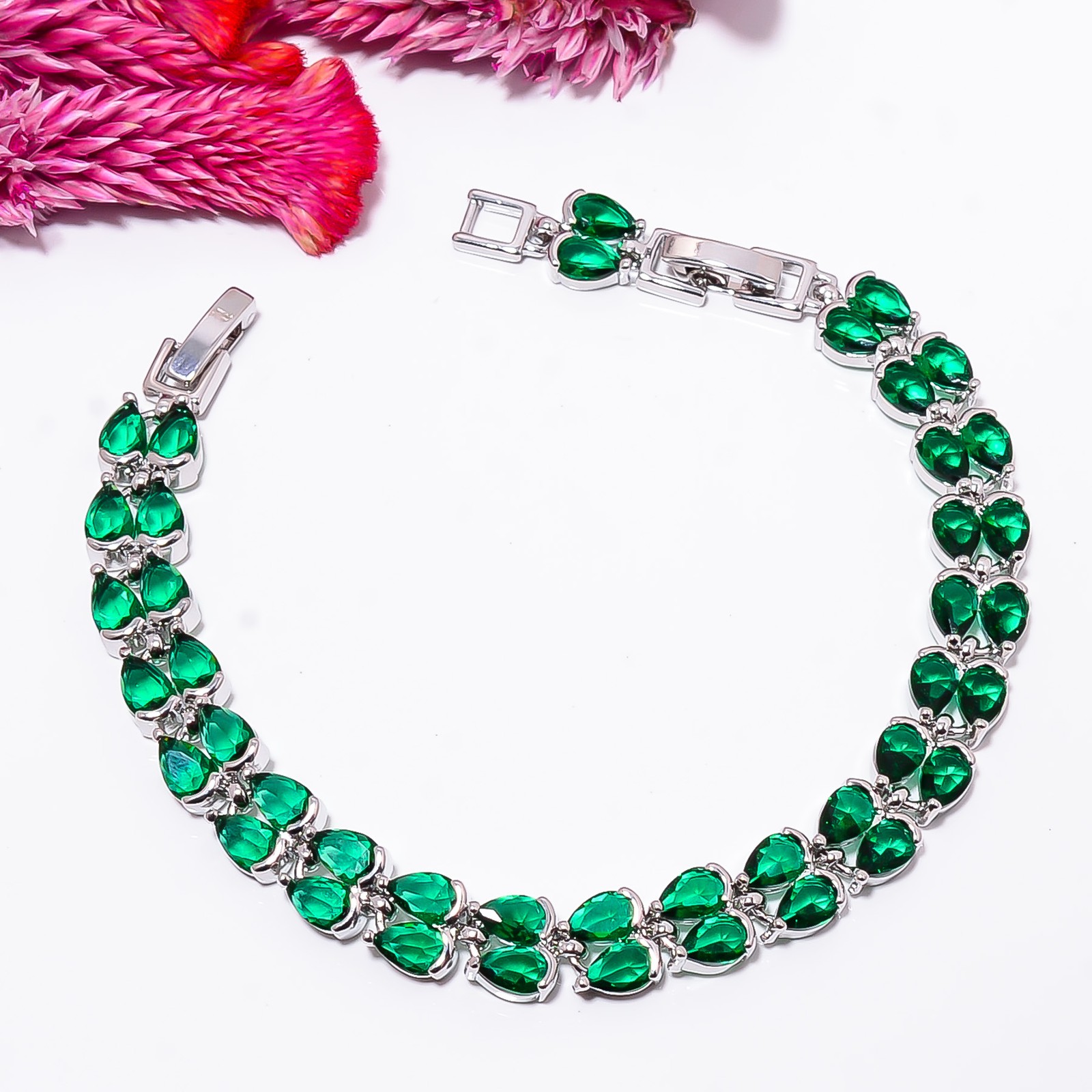 Chrome Diopside 925 Sterling Silver Adjustable Bracelet 7-8″ B131014