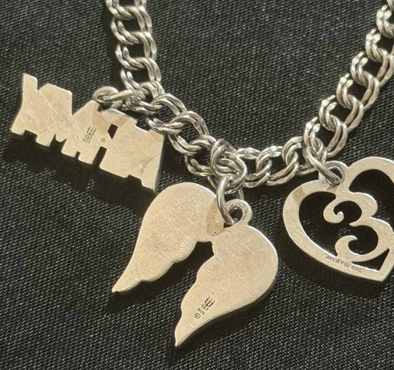 James Avery 925 Sterling Silver Charm Bracelet 8-8.5″ Curb Lobster Snowflake
