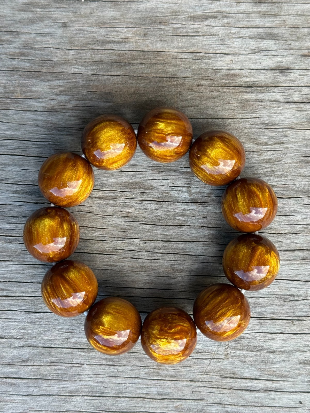 20 mm beads Resin Goldsand imitation golden brown beaded bracelet for woman