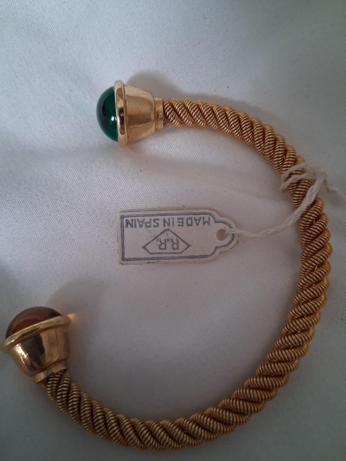Goldtone Cuff Bracelet Spain Flexable Gift Holiday