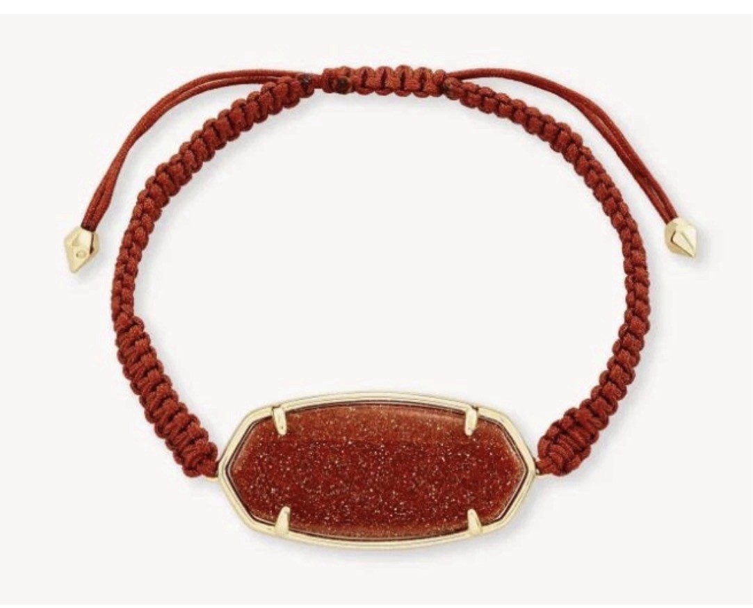 Kendra Scott – Orange Goldstone & 14k Gold-Plated Elle Friendship Bracelet
