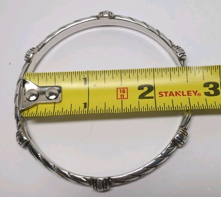 RETIRED Brighton SIERRA SCROLL braid silver Plated bangle bracelet Round