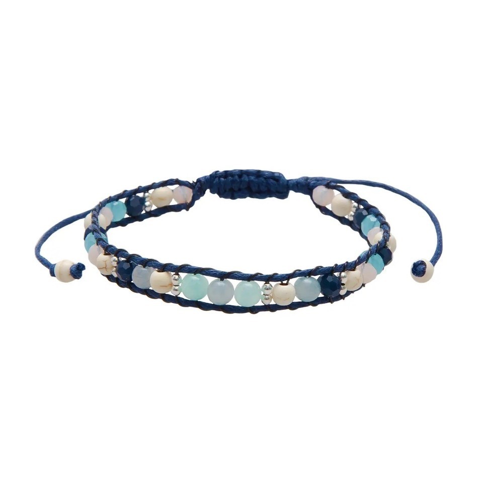 Lotus and Luna Adjustable Macrame Bracelet Choice Boho Gemstone Beaded
