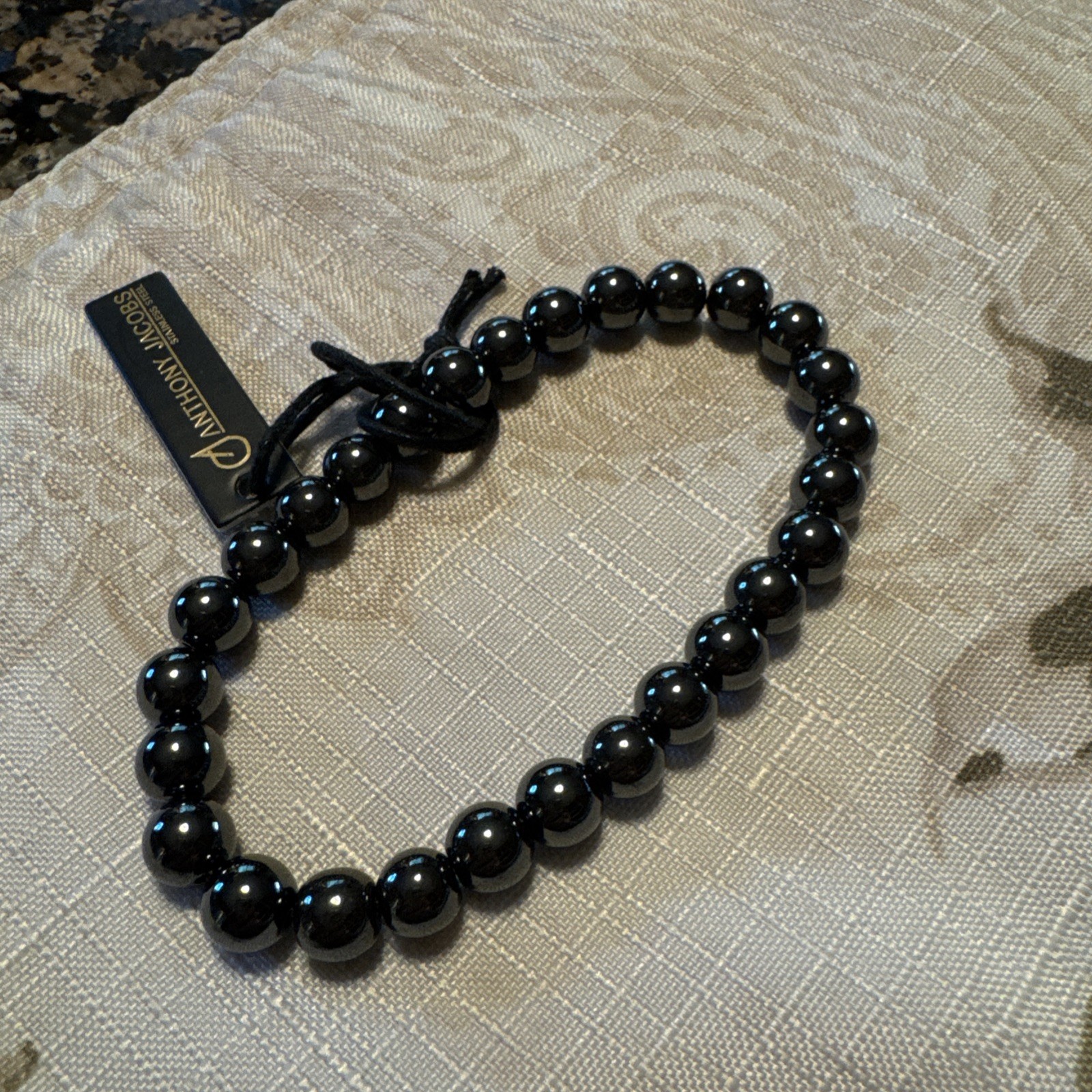 Anthony Jacob’s, Genuine Stone Black bracelets Unisex