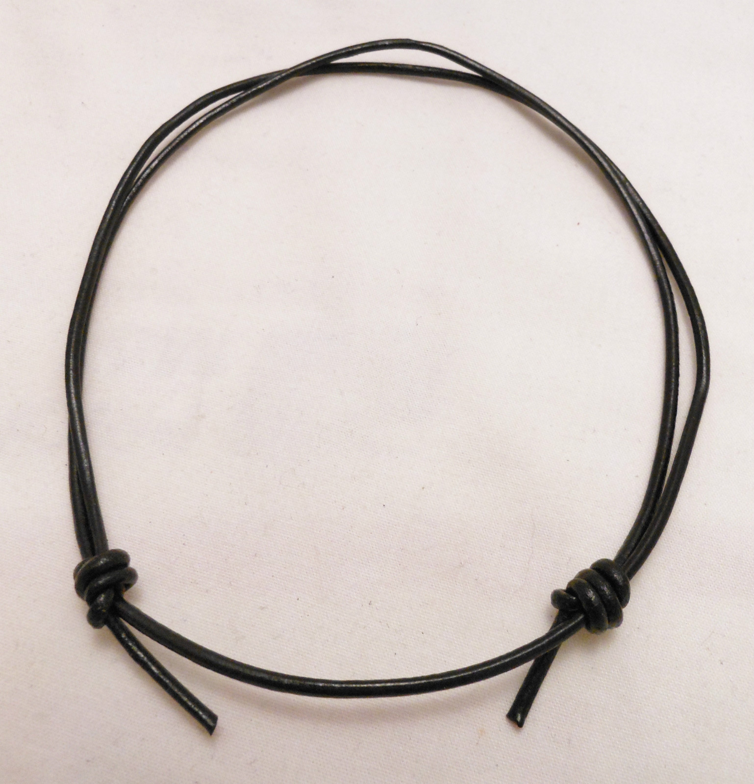 Leather 2mm Cord Ankle Adjustable Bracelet 8″-15” Black or Brown -Made in USA