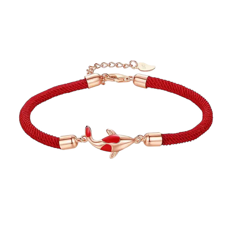 Enamel Koi Fish Red Corded Adjustable Bracelet – New