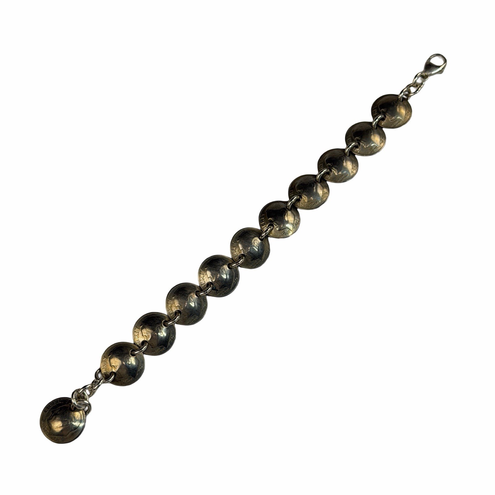 Vintage 1968 DIME US COIN BRACELET 8″