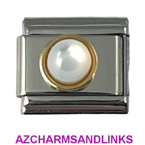 June Birthstone Italian Charm Bracelet Link Compatible with all 9mm Charms #FBG6