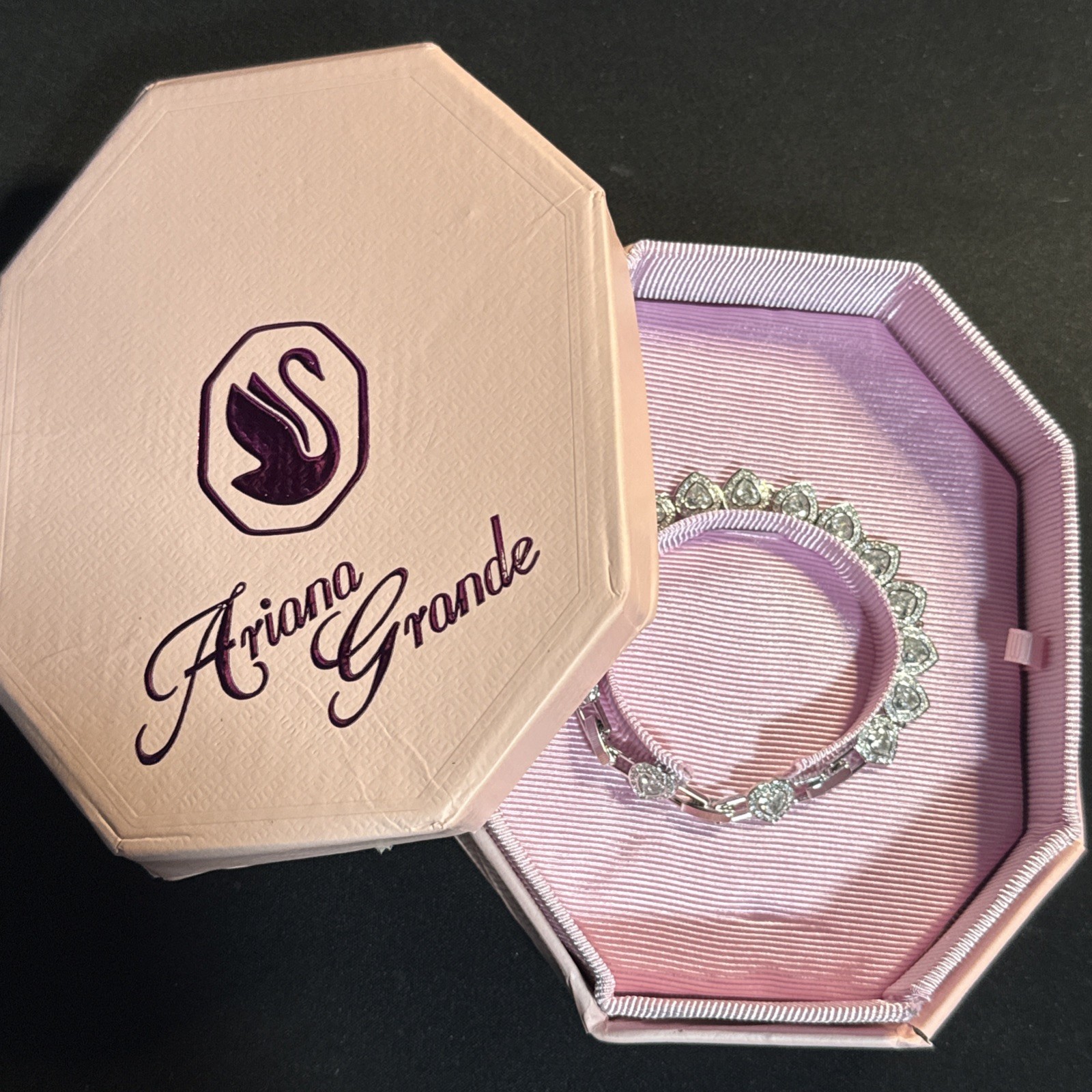 SWAROVSKI x Ariana Grande Heart Tennis Bracelet White Rhodium Plated w/ Box