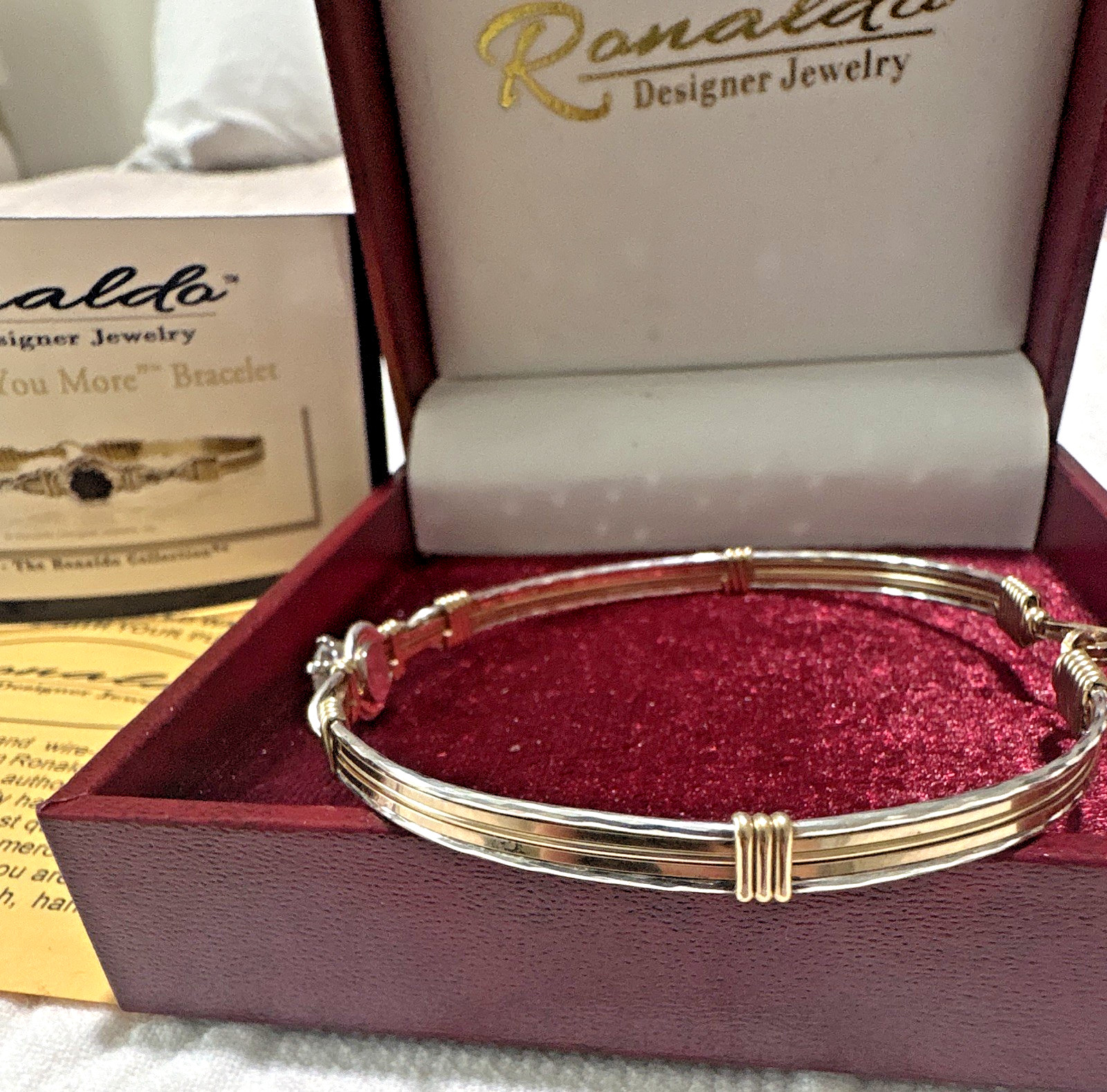 Ronaldo I Love You More #44 Bracelet Sterling Silver 14K Gold Filled w/ Box