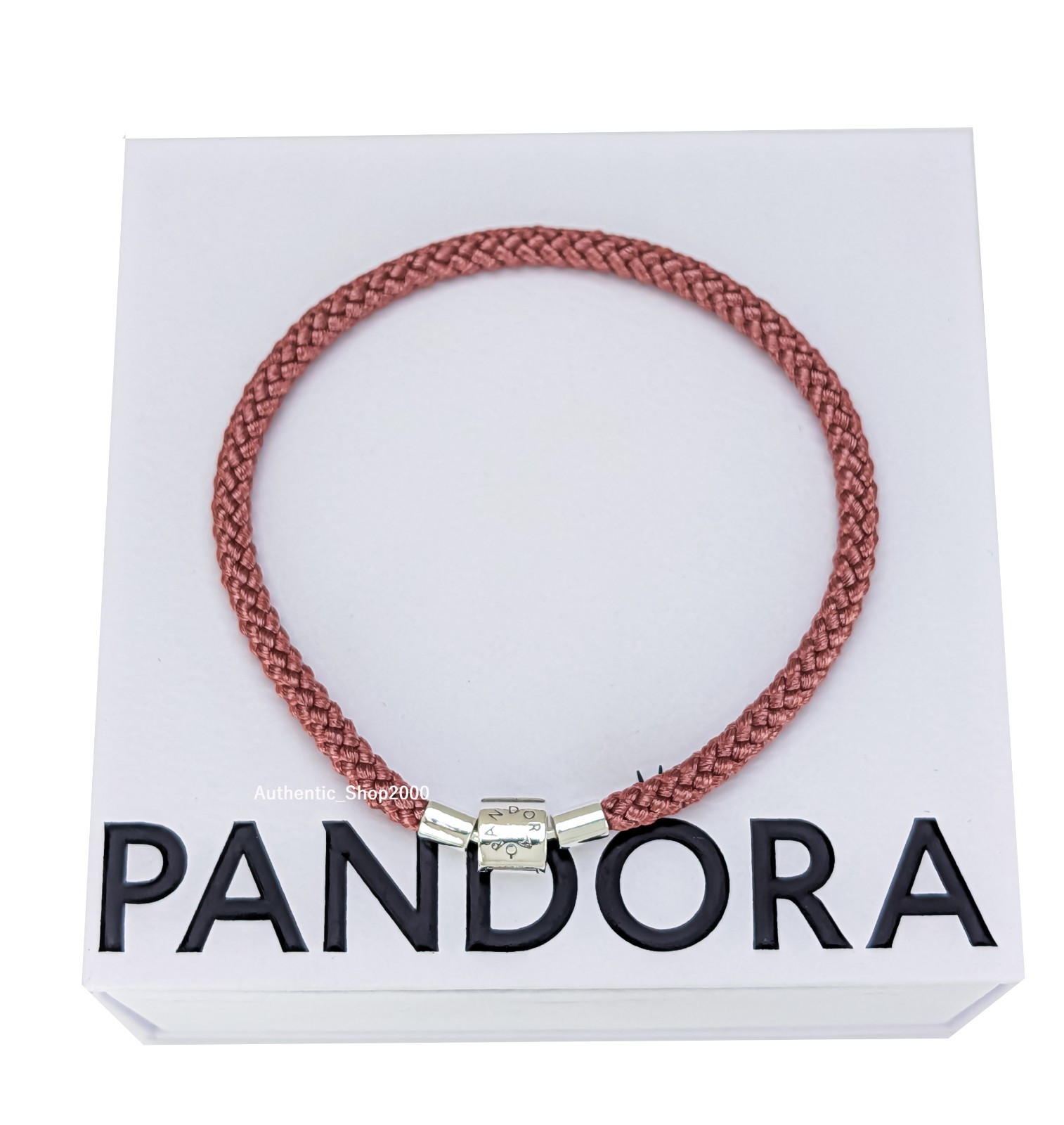 New 100% Authentic PANDORA 14k G Barrel Shimmering Pink Cord Bracelet 594530C01