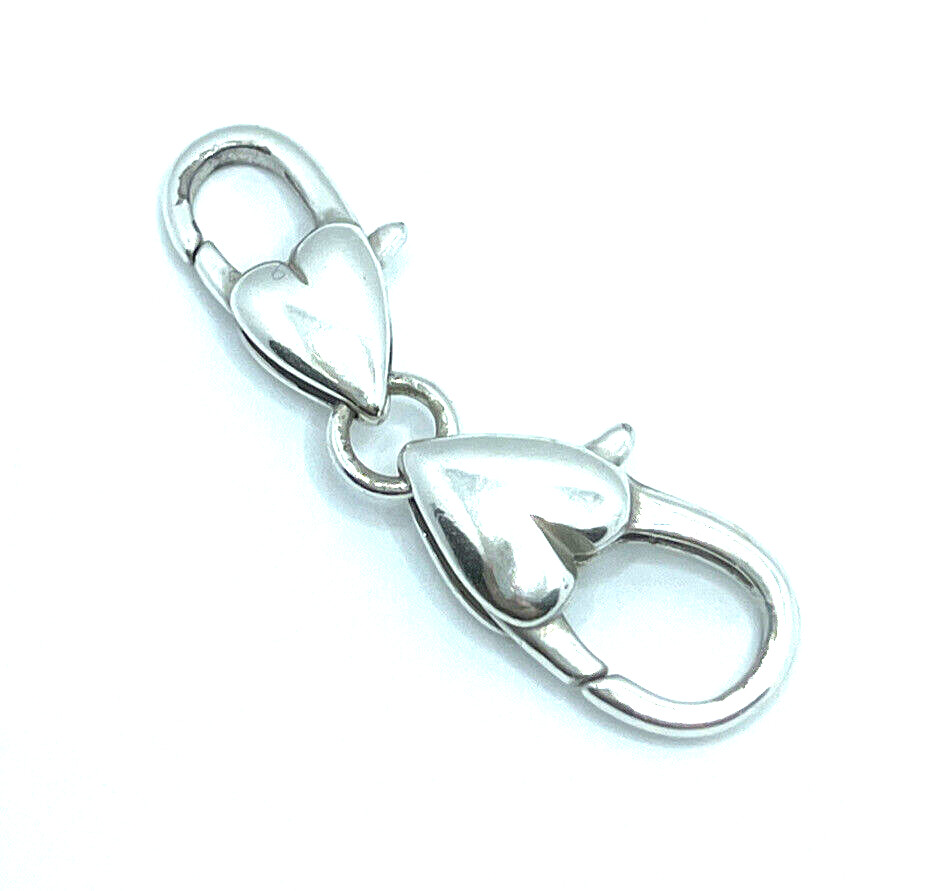 BRIGHTON Double Heart Lobster Clasp Custom EXTENDER Bracelet/Necklace Silver