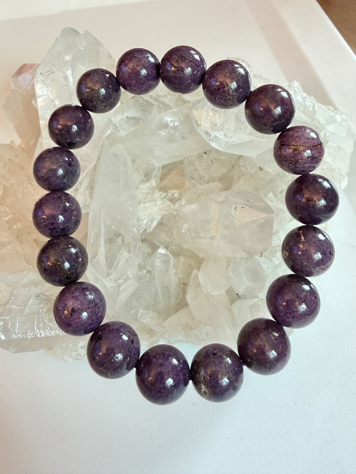 Purple Jade in Quartz Bracelet Natural South Africa Purple Jade Quartz 11mm