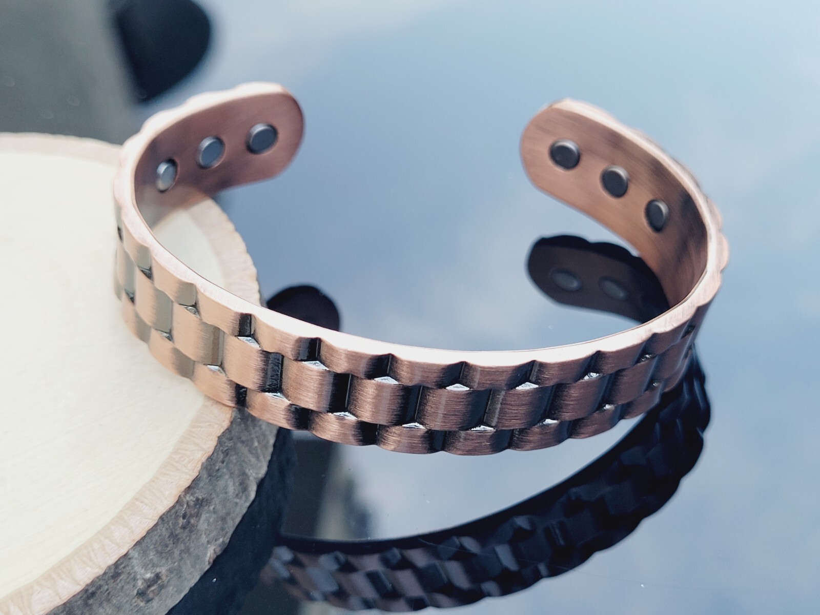 Pure Copper Magnetic Bracelet – Heavy 50 gr Copper Arthritis Therapy Chain Cuff