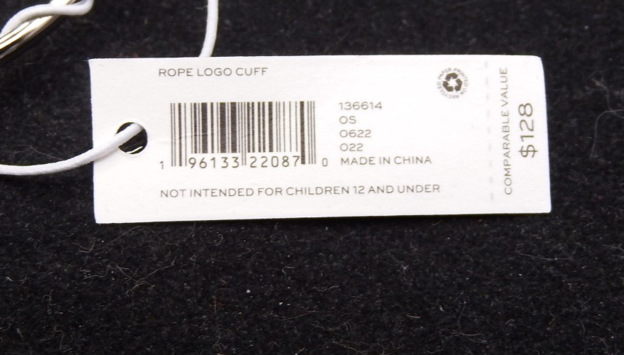 Tory Burch Silver Tone Rope Logo Cuff Bracelet NWT!