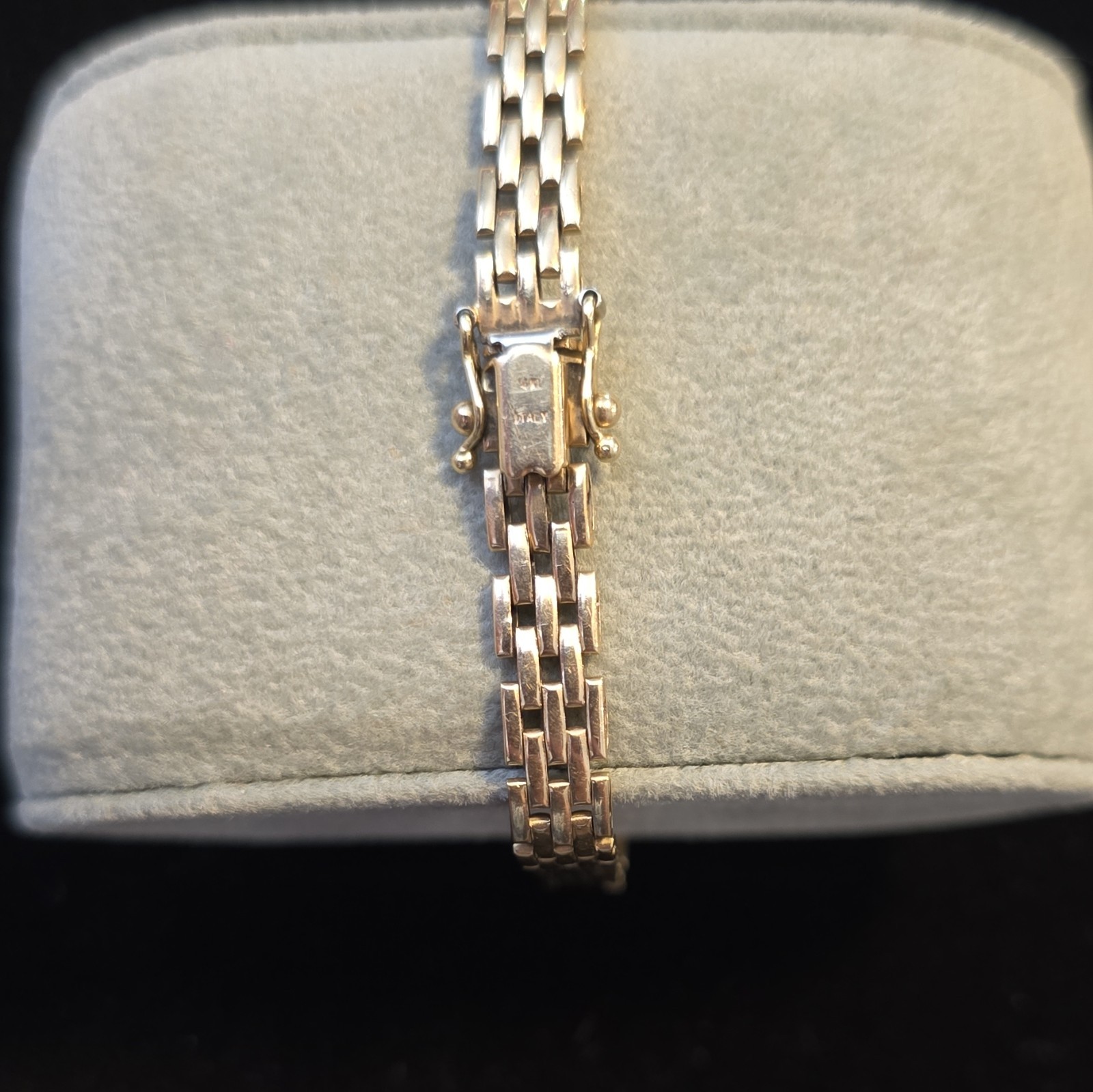 Vintage 14k Gold Italy Maillon Panthere Bracelet 5 Brick Link