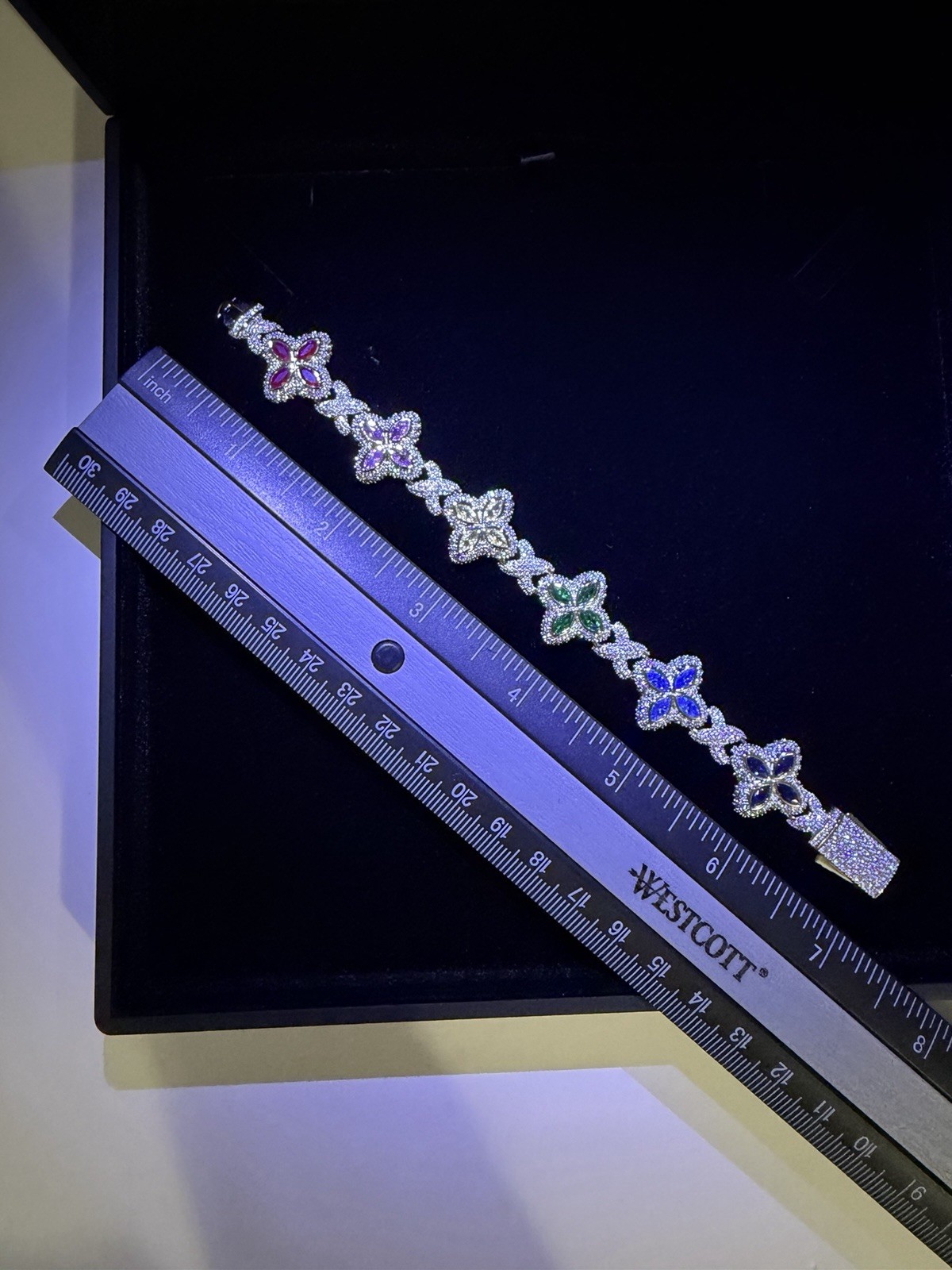 Iced Multi Color Flower Bracelet