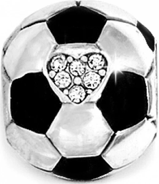 Brighton Brighton Soccer Ball Bead Spacer Silver Crystal Heart Sports