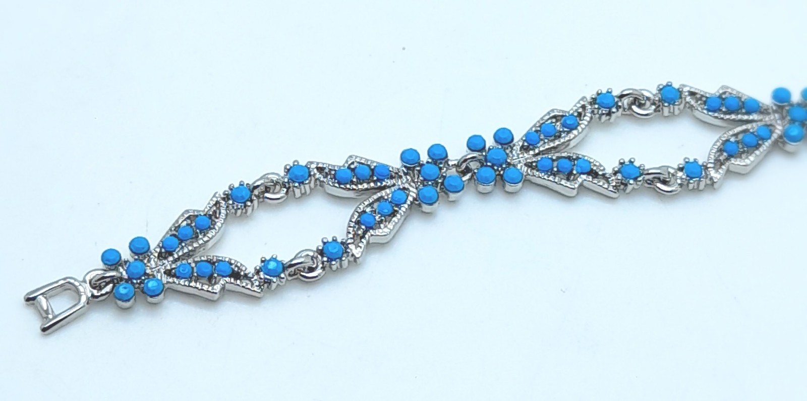 Blue Acrylic rhodium Plated Luxurious Wrist Fashion Jewelry tennis Bracelets