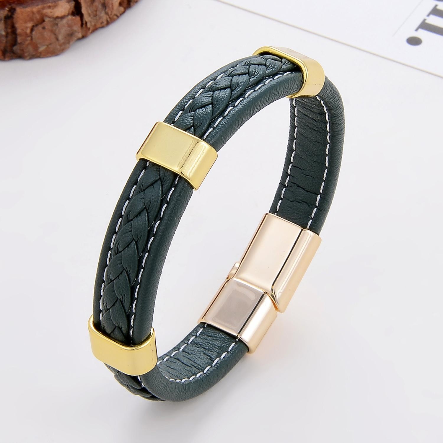 Classic Braided Leather Bracelet for Women & Men – Zinc Alloy Clasp Jewelry