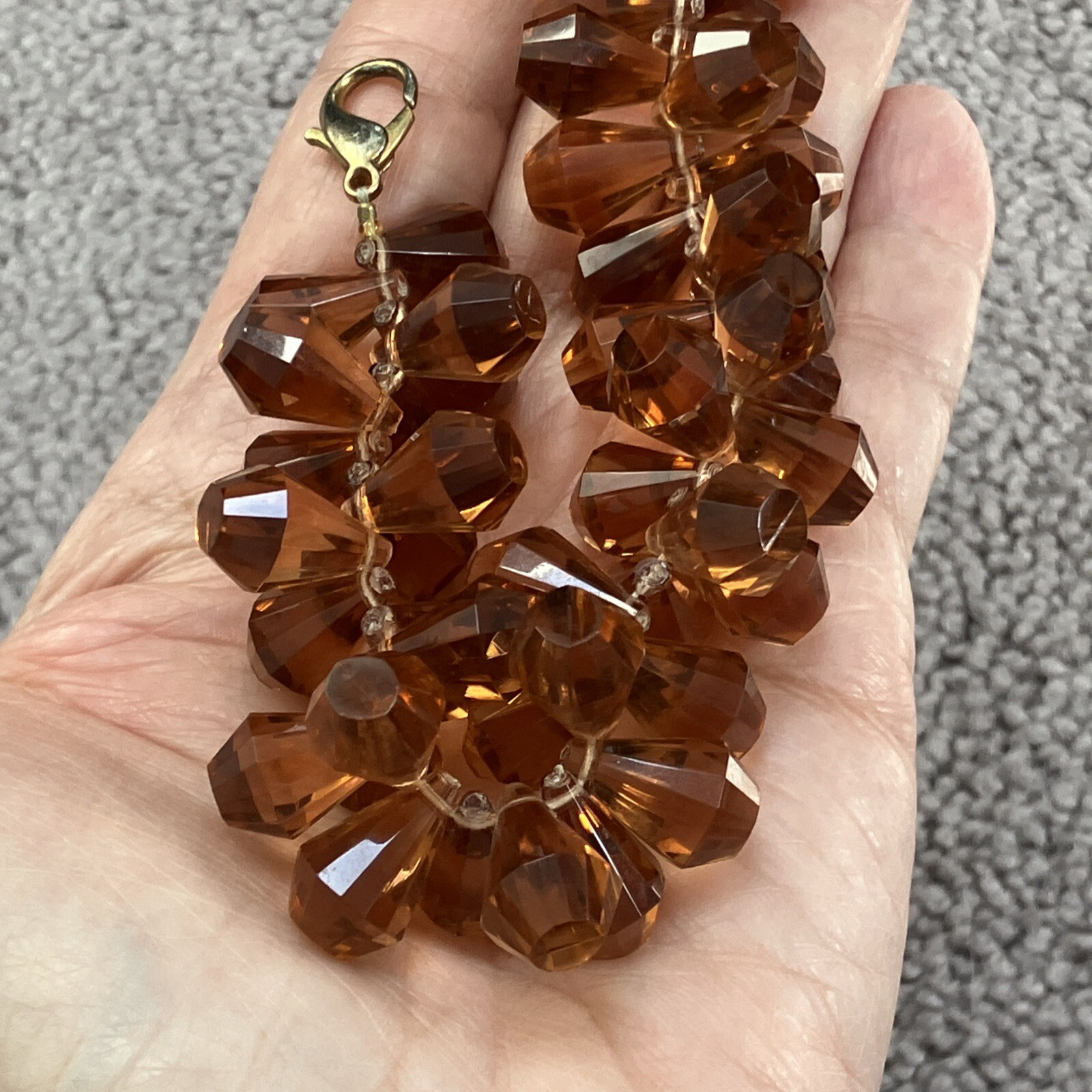 UNIQUE CLUSTER STYLE CHUNKY MULTI FAUX GEMS BRACELET!-RARE!