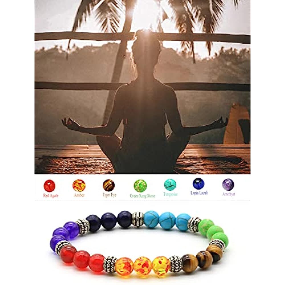 7 Chakra Stones Necklace Spiritual Crystal Orgone Bracelets Meditation Handmade