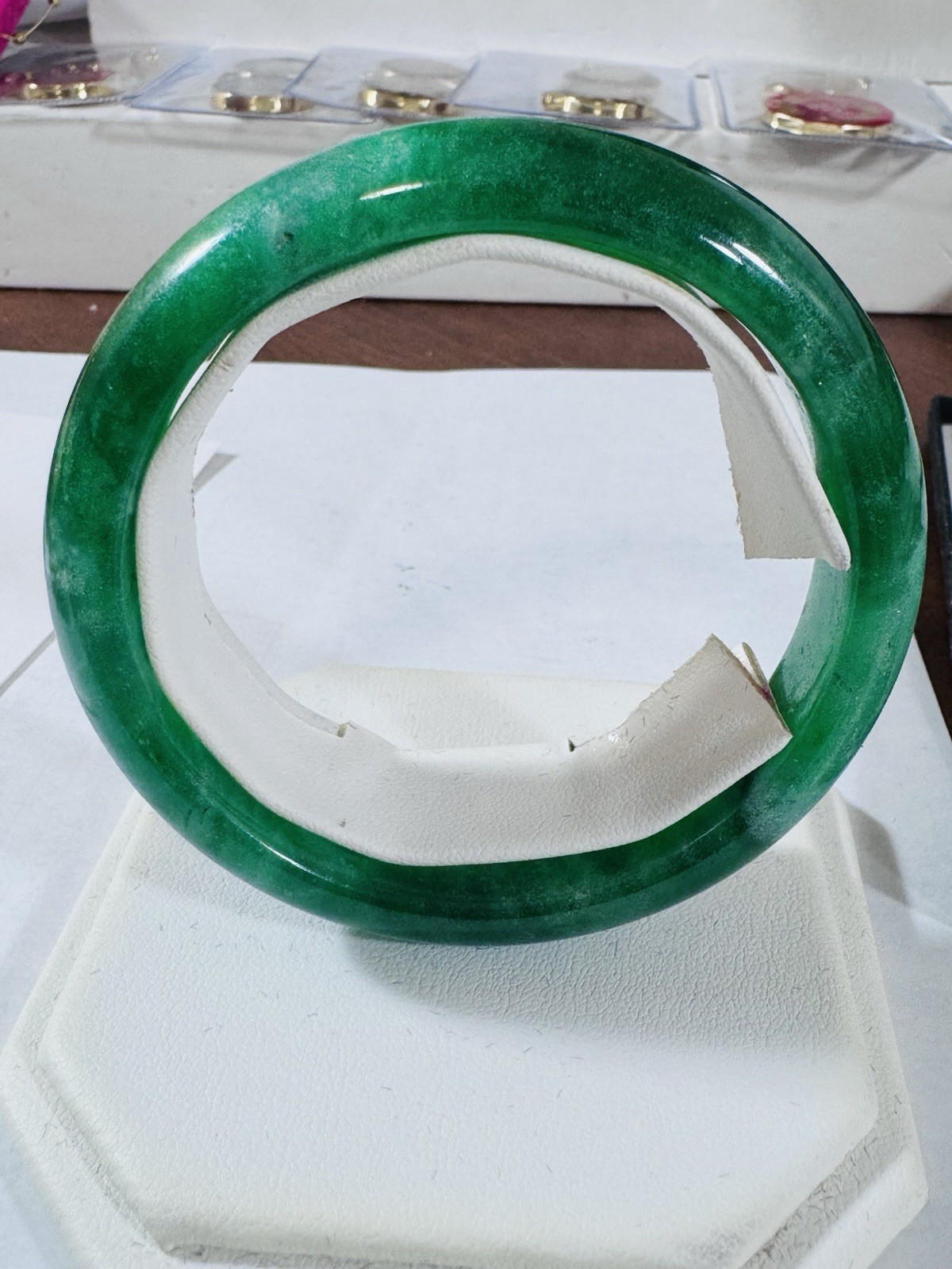 Real Jade High Grade Emerald Green Bangle Fits 5”-6.5”inch 15-16cm 55.8g 13mm
