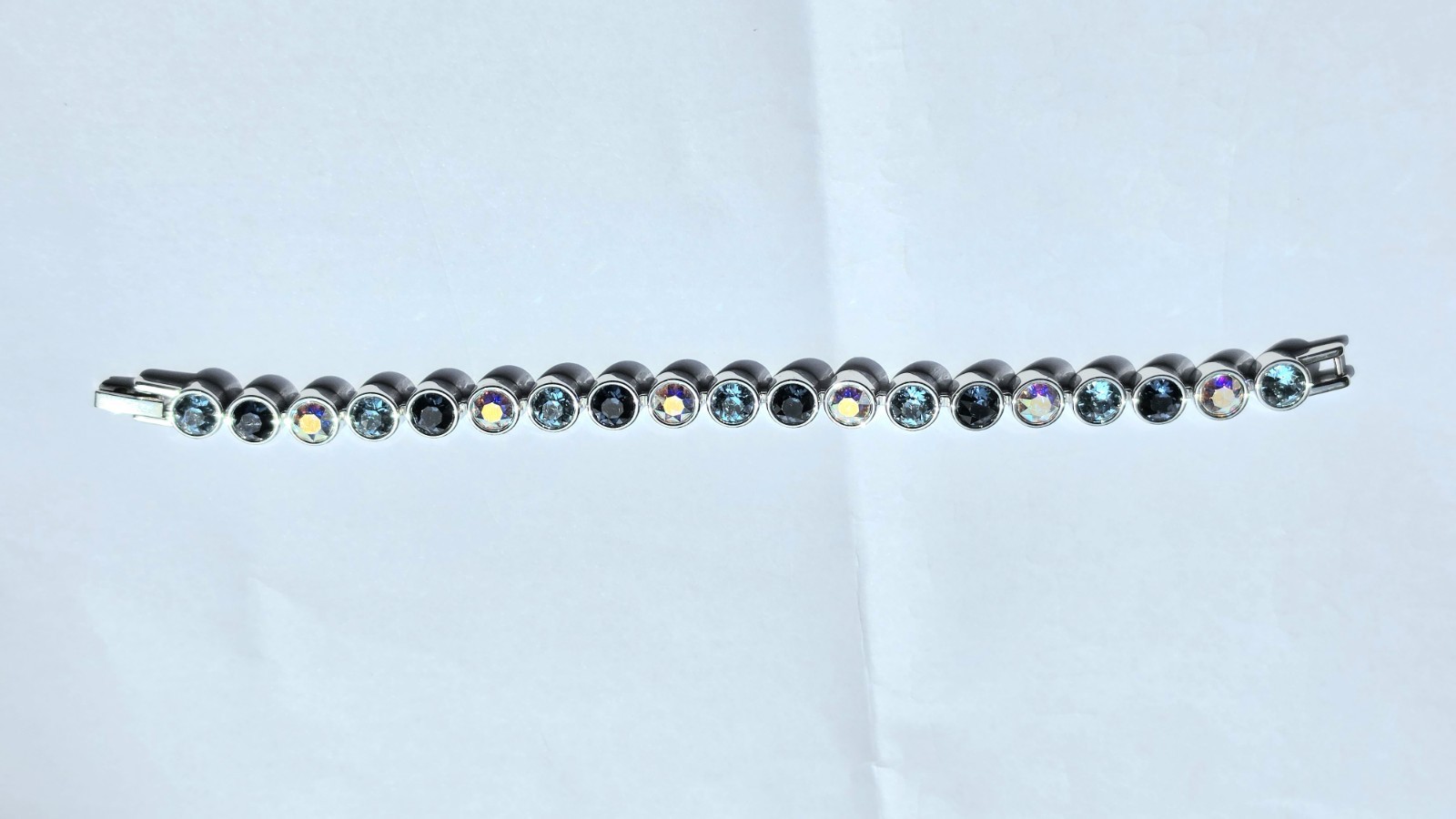 Touchstone Crystals by Swarovski SAND Ice Bracelet Topaz Rhodium Plating 7 1/4