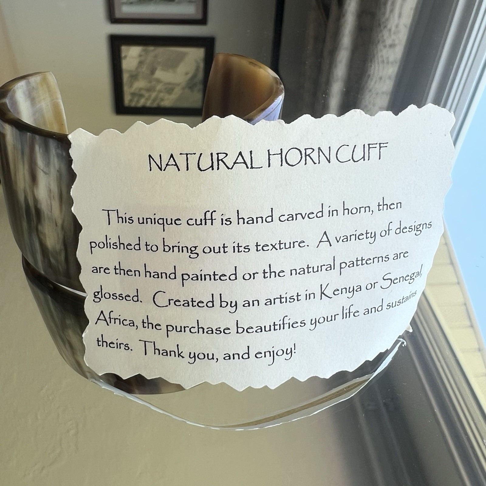 Vintage Natural Horn Cuff Bracelet | Bangle Jewelry Beauty From Africa