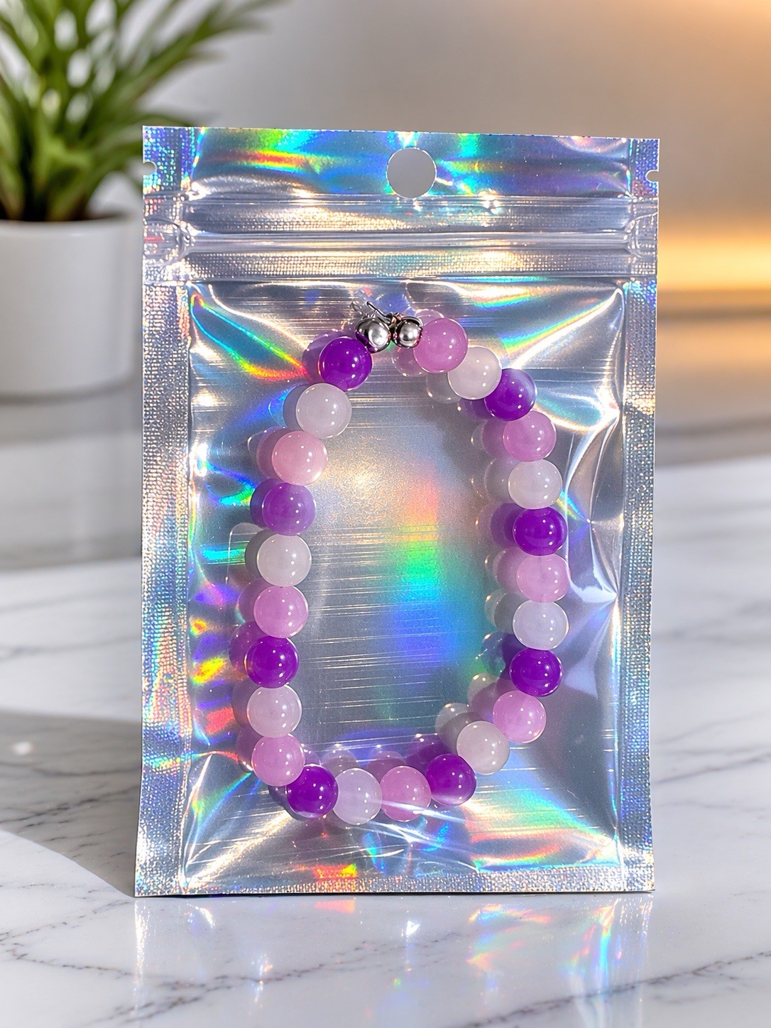 Multicolor Stretch Beaded Bracelet Round Beads No Clasp Ball/Bead Chain