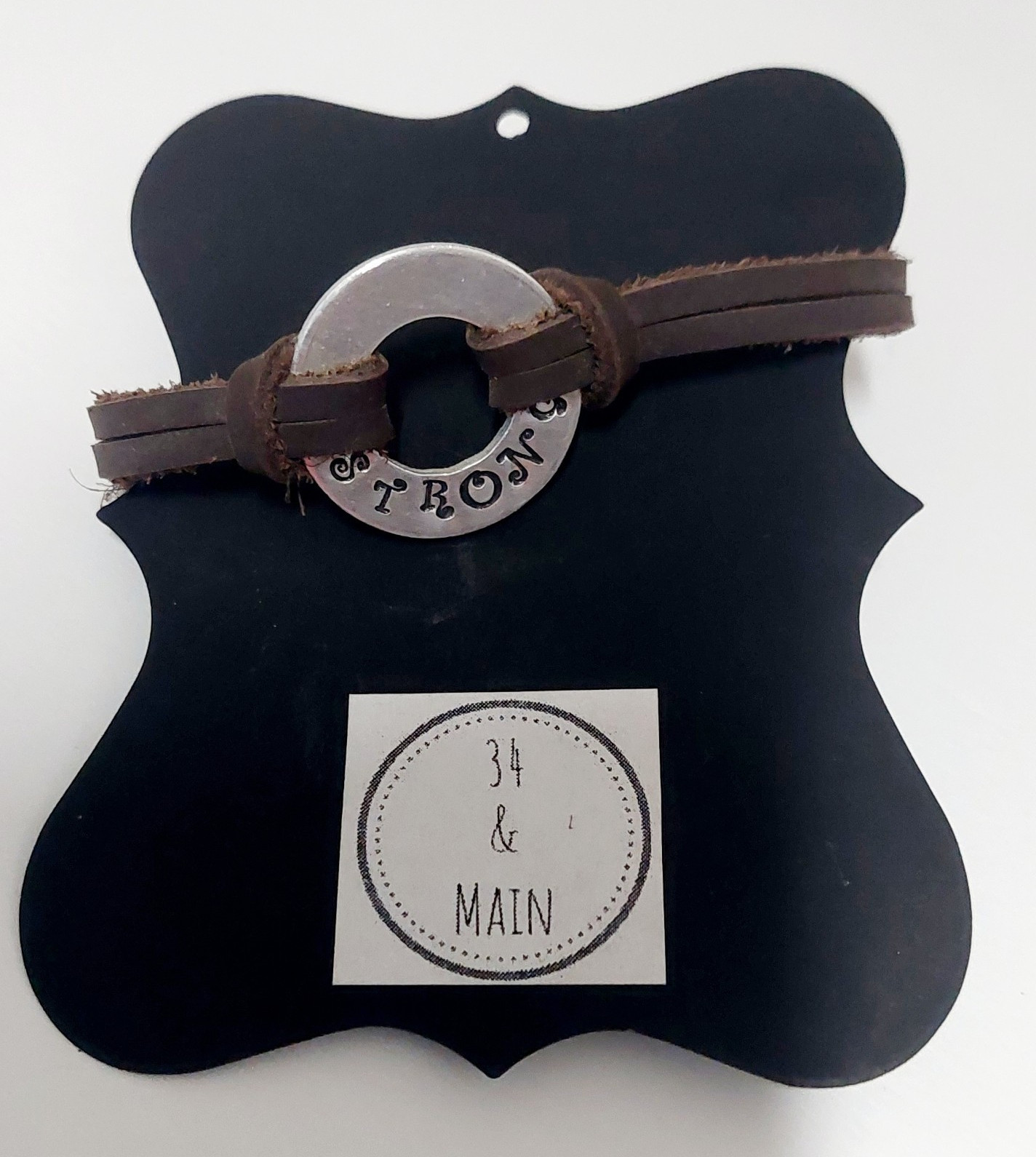 34 & Main, Brown Leather Cord Bracelet STRONG 7.5″ Lobster Clasp, New
