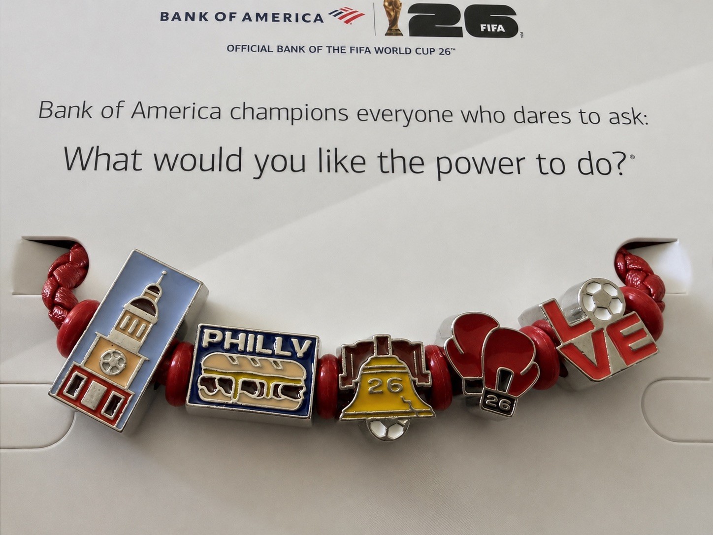 FIFA World Cup 2026 Charm Bracelet Philadelphia Philly RARE LOVE bead full set