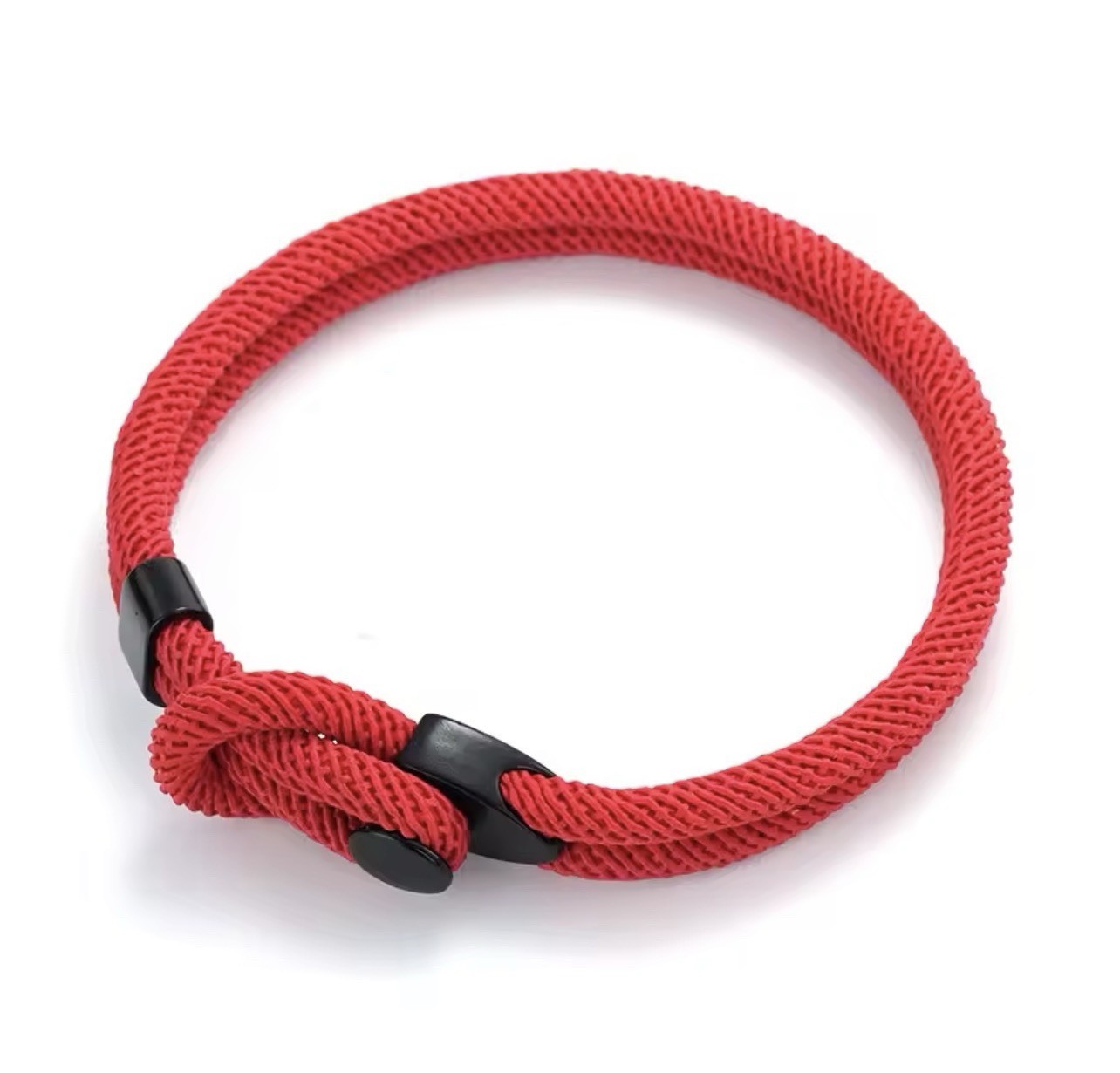 3-Piece Pack Men’s Grade A 4mm Cord Bracelet; Red, Black And Wine Color