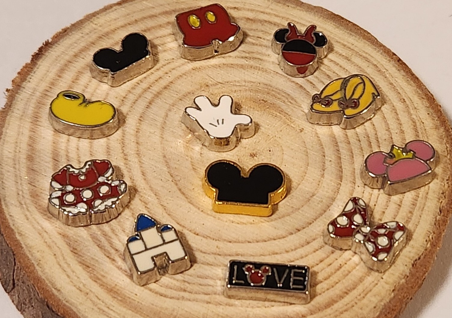 Disney Themed Floating Charms for Glass Lockets Mickey Necklace Memory Holder