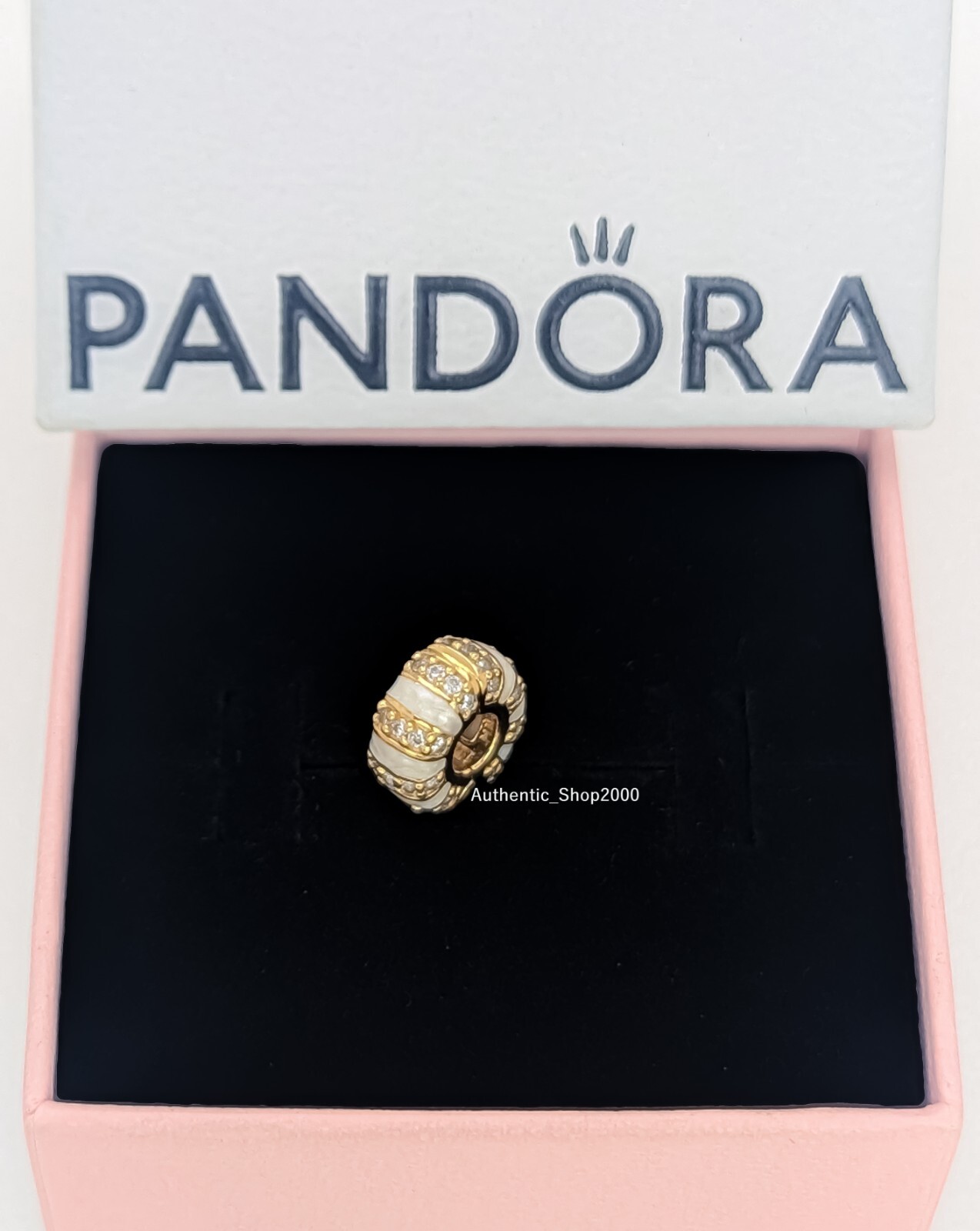 NEW 100% Authentic PANDORA 14K Gold Plated Stones & Enamel Clip Charm 763785C01