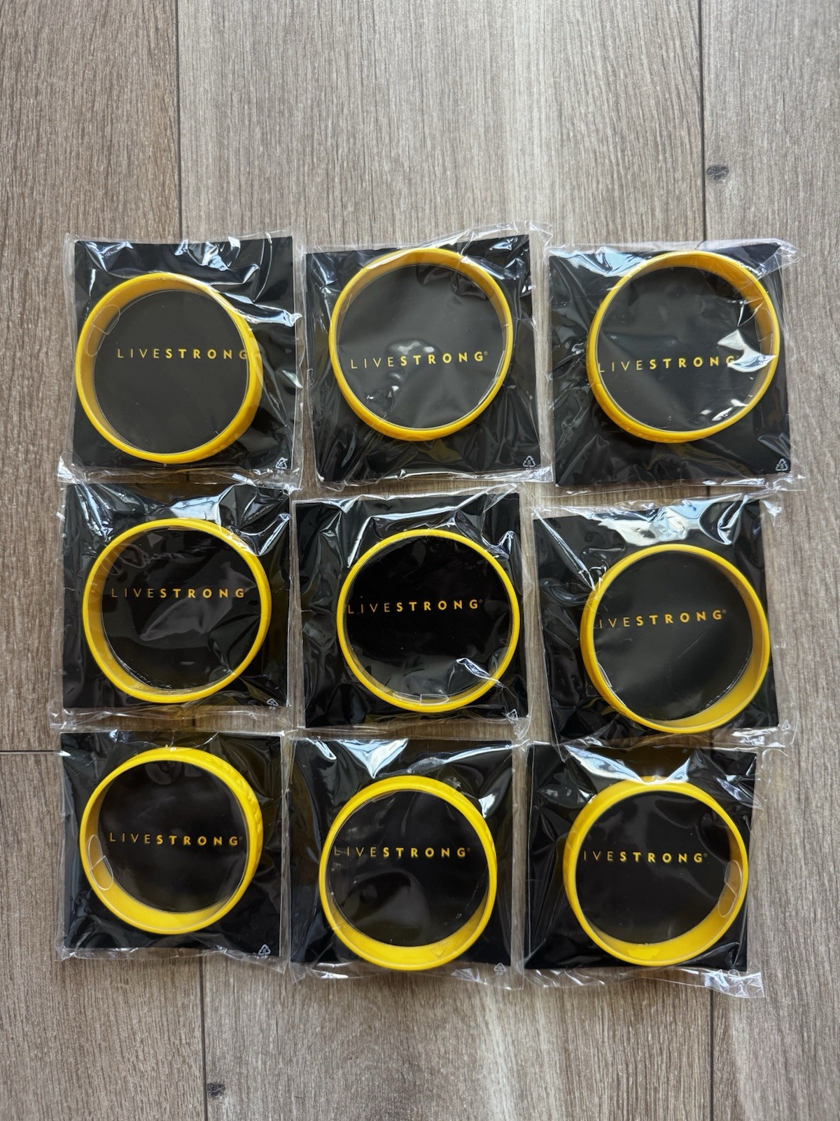 Lot of 9 – Nike Livestrong Authentic Bracelet NEW (Size L/G-XL) 8″/202 mm L – XL