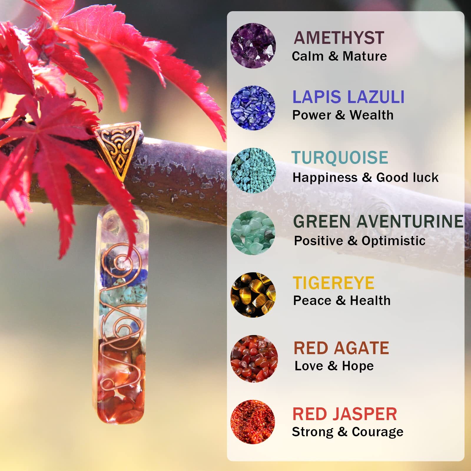 7 Chakra Stones Necklace Spiritual Crystal Orgone Bracelets Meditation Handmade