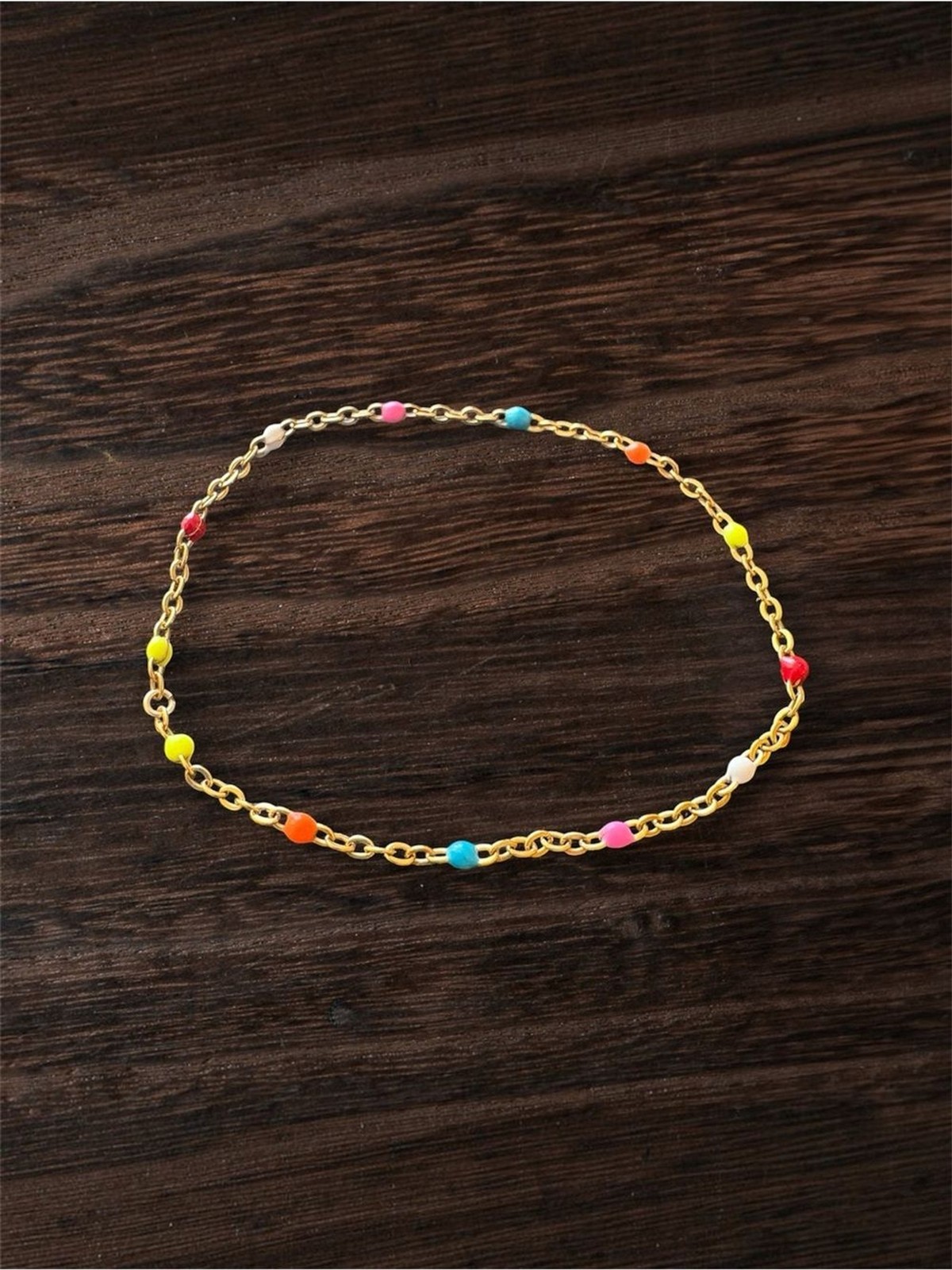 Gold-filled Permanent Jewelry Bracelet Colorful Bead Accents
